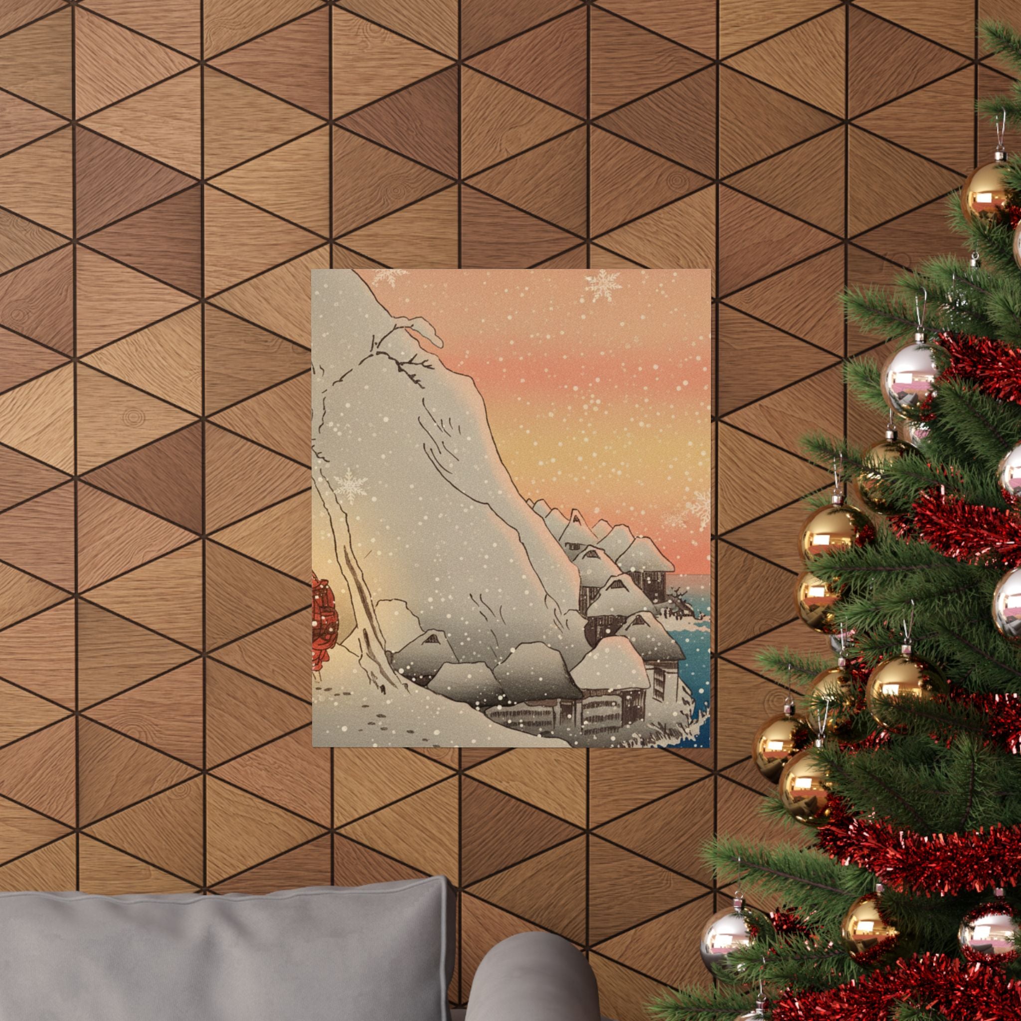 Southern Sunset — Nichiren In Snow At Tsukahara, Sodo Province — Matte Poster