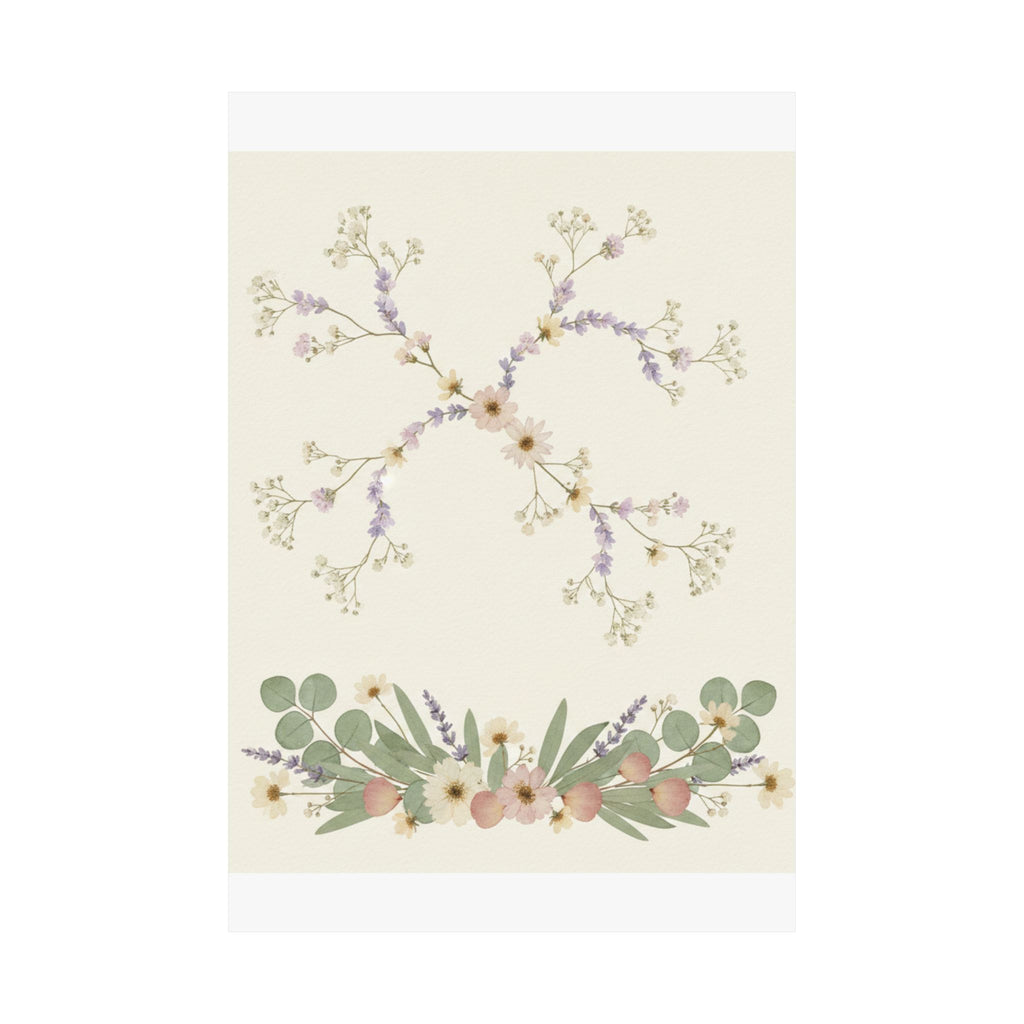 Pressed Lavender & Eucalyptus Garland Matte Poster