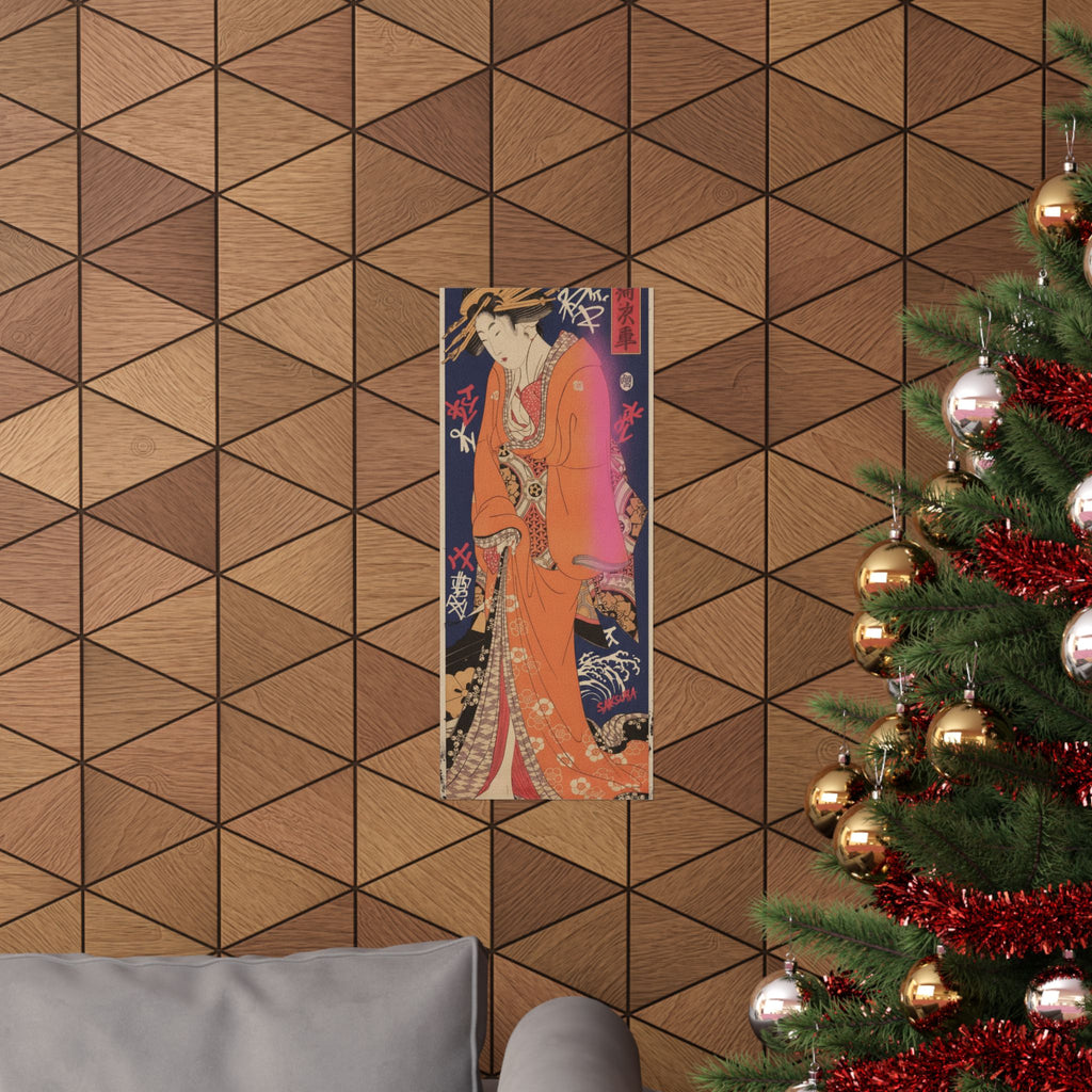 Japanese Street — Geisha, Probably A Singing Girl — Matte Poster