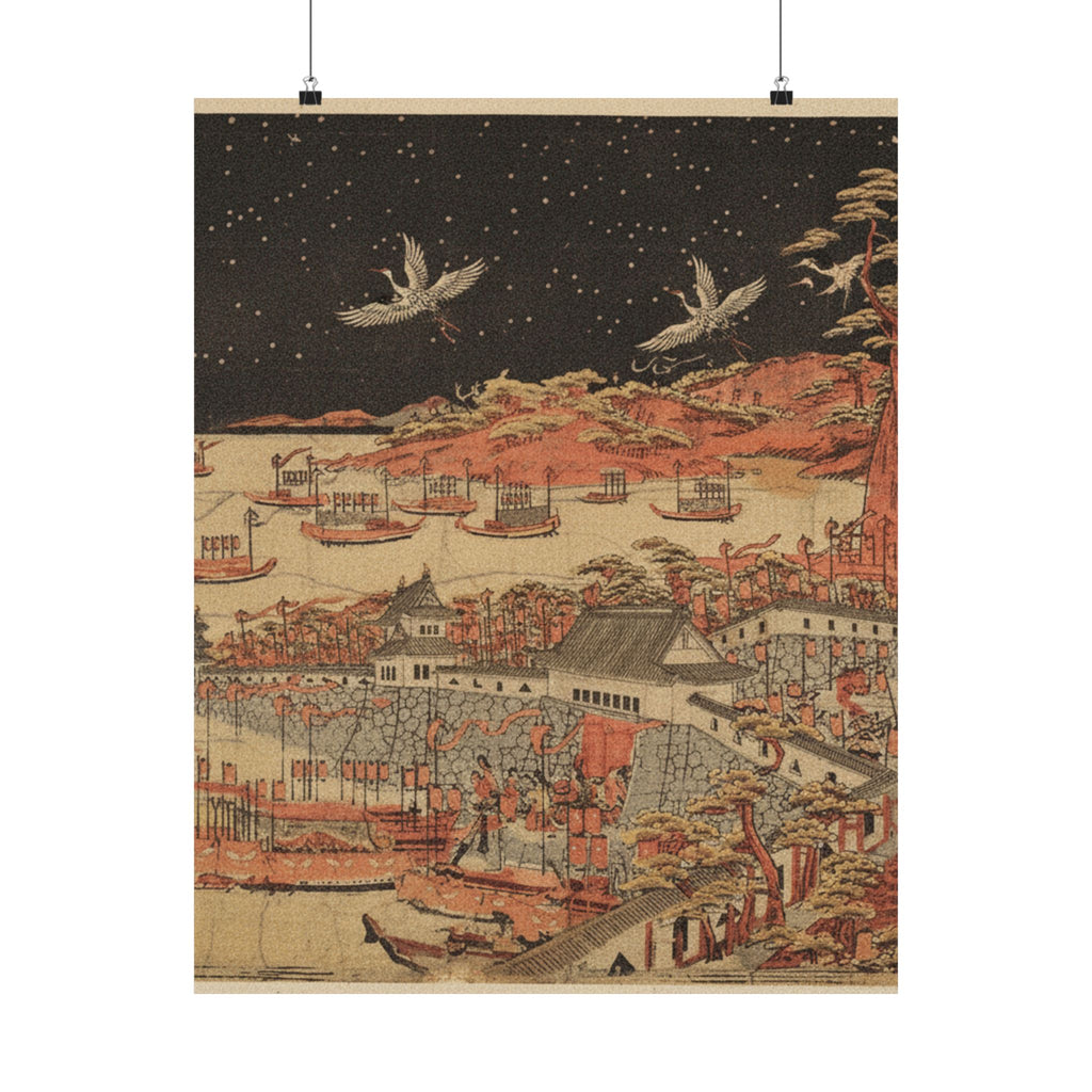 Japanese Street — Battle Of Ichi–No–Tani, March 21, 1184 — Matte Poster