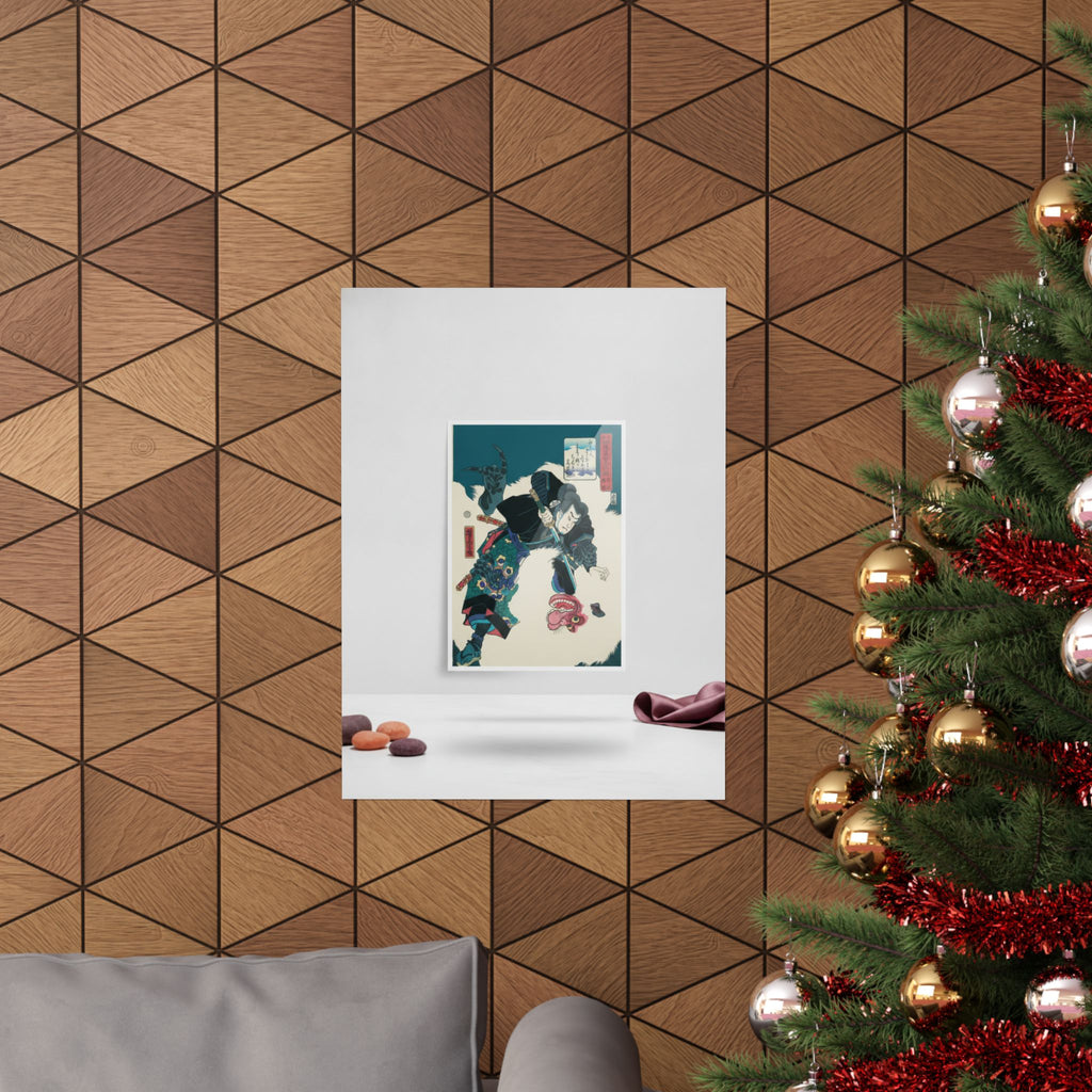 Product Marketing — The Warrior Slaying The Giant White Hihi — Matte Poster