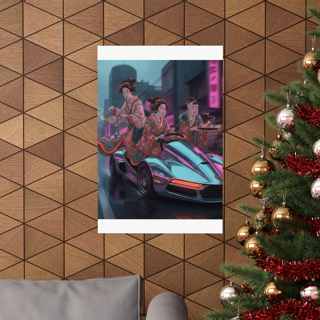 Fast Furious — Two Young Ladies Having Tea Attended By Elderly Servant — Matte Poster