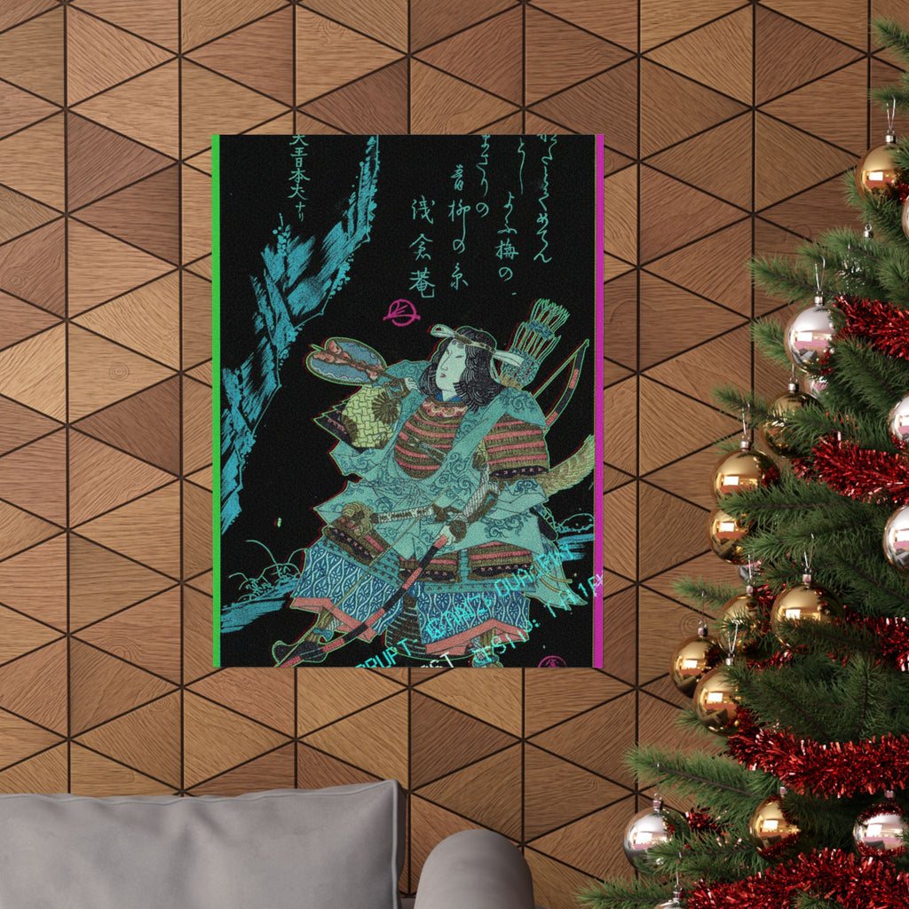 Glitch Culture — Female Warrior In Armor — Matte Poster