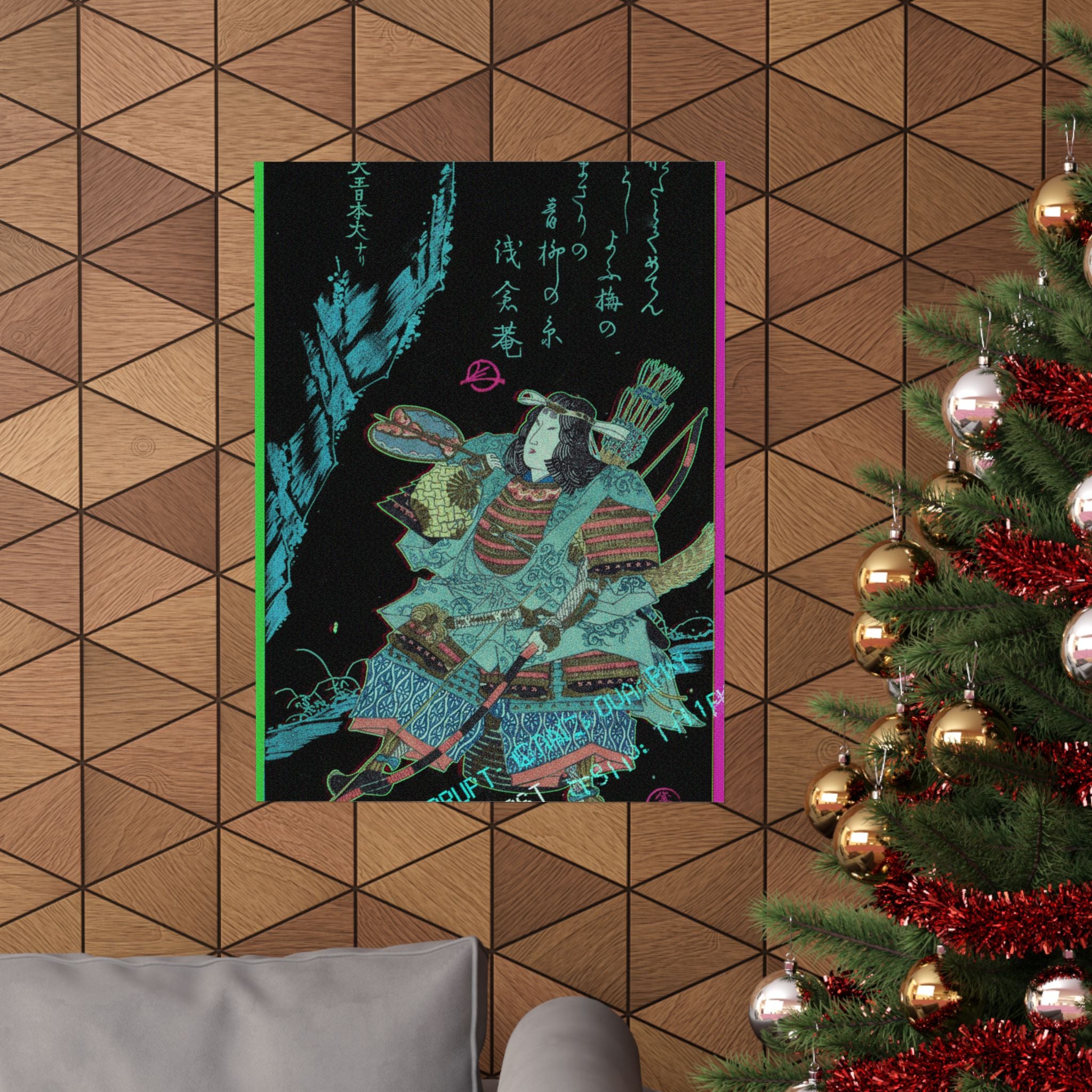 Glitch Culture — Female Warrior In Armor — Matte Poster