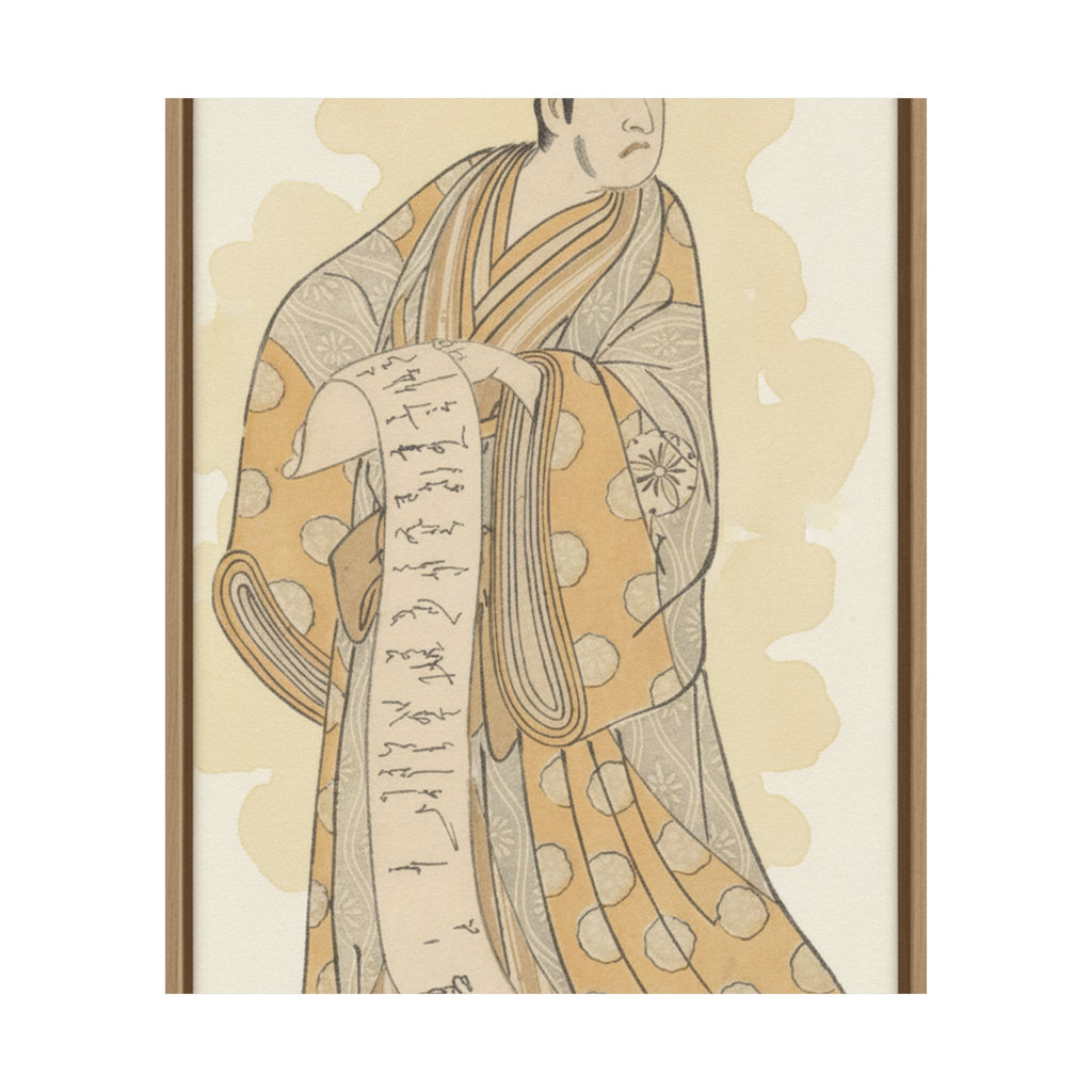 Watercolor — The Actor, Matsumoto Koshiro I 1674–1730 Reading A Letter — Matte Poster