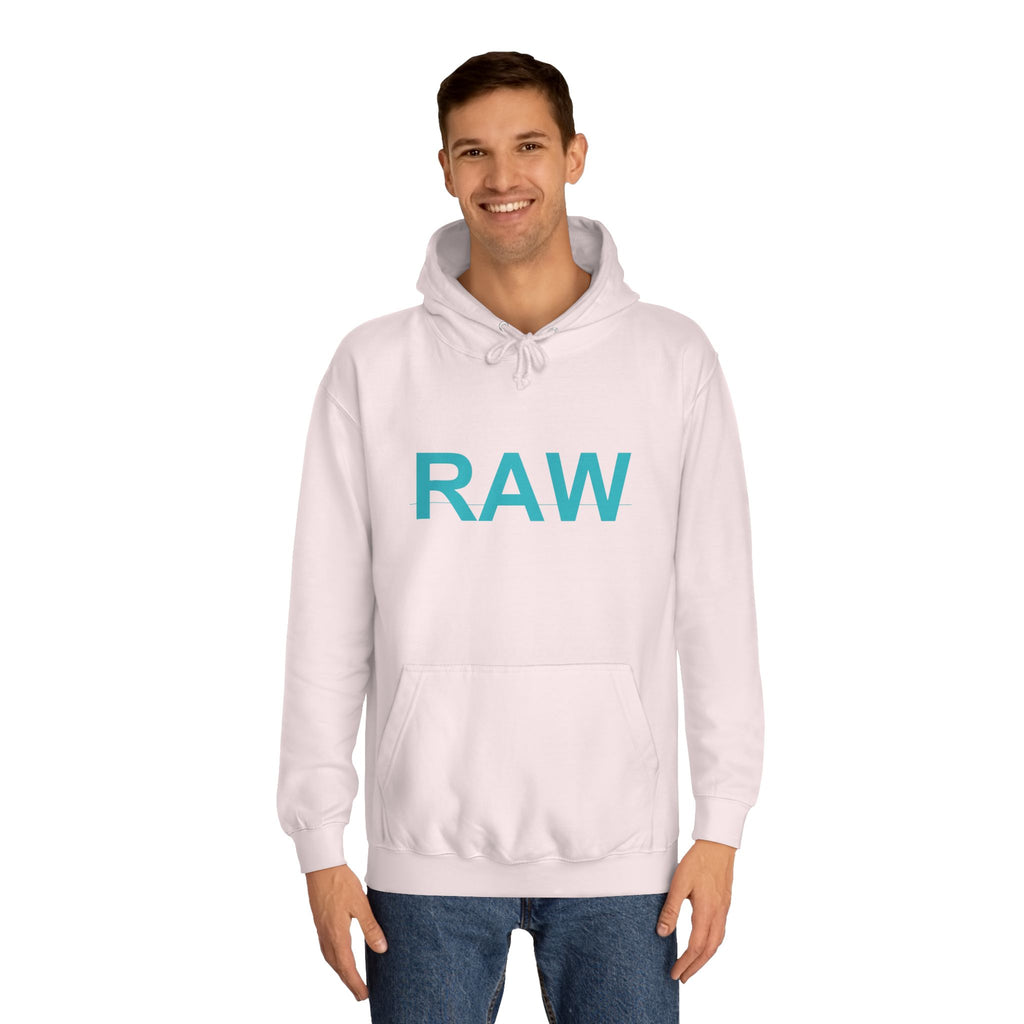 RAW Teal Capital Letter Minimalist Statement Hoodie
