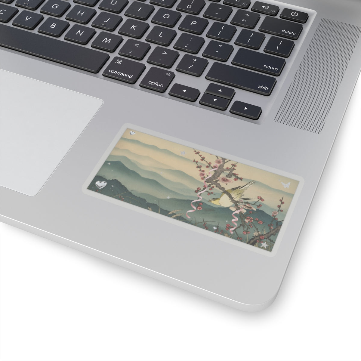 Scenic Nature — Bush Warbler On A Plum Branch (Ume Ni Uguisu) — Kiss-Cut Sticker