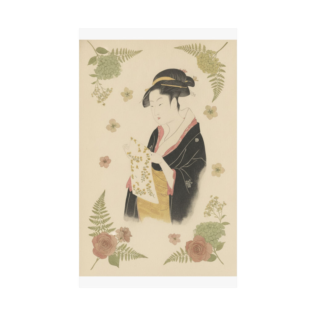 Botanical — The Lady Tomimoto Toyohina Reading A Letter — Matte Poster