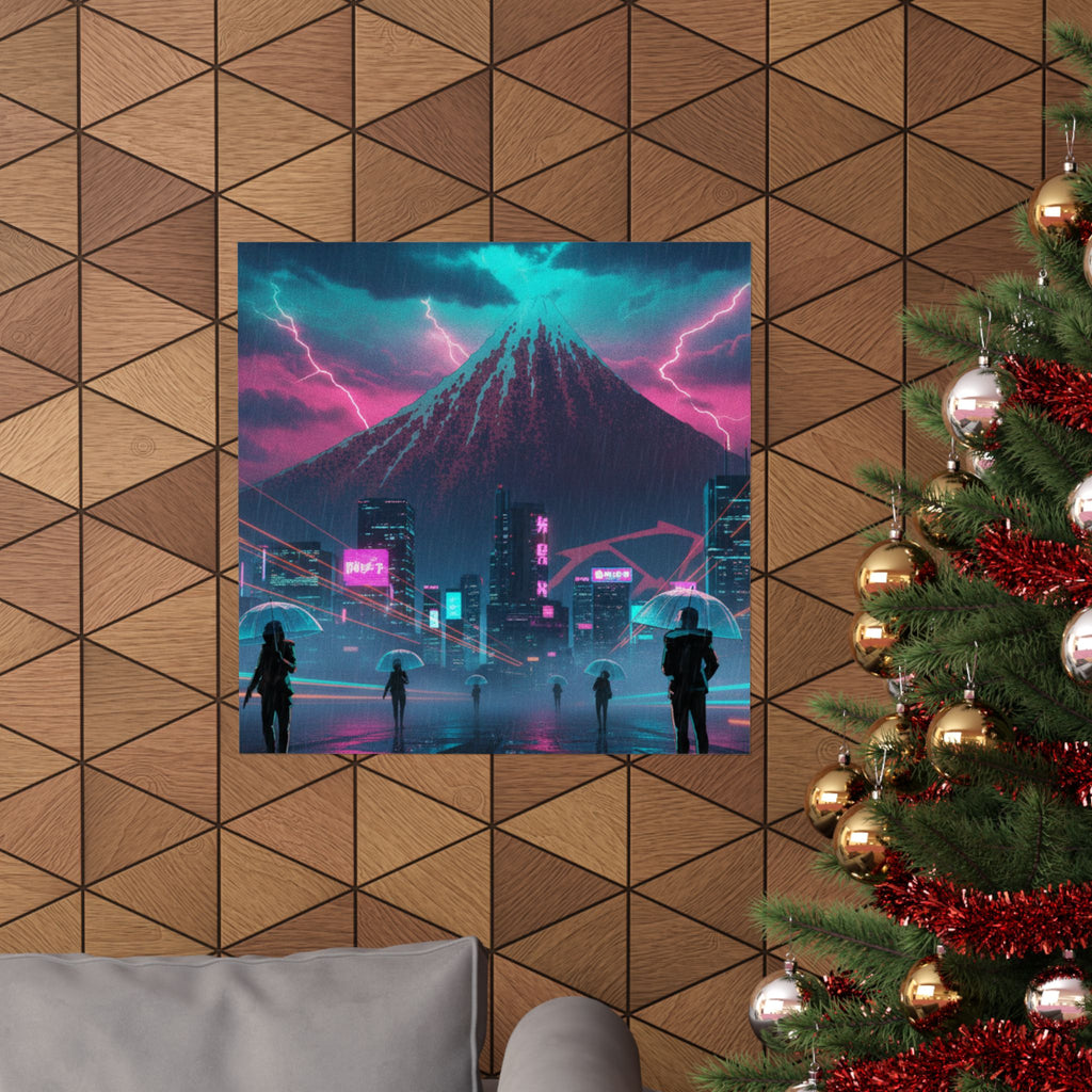 Neon Noir — Storm Below Mount Fuji (Sanka No Haku U), From The Series Thirty-Six Views Of Mo — Matte Poster