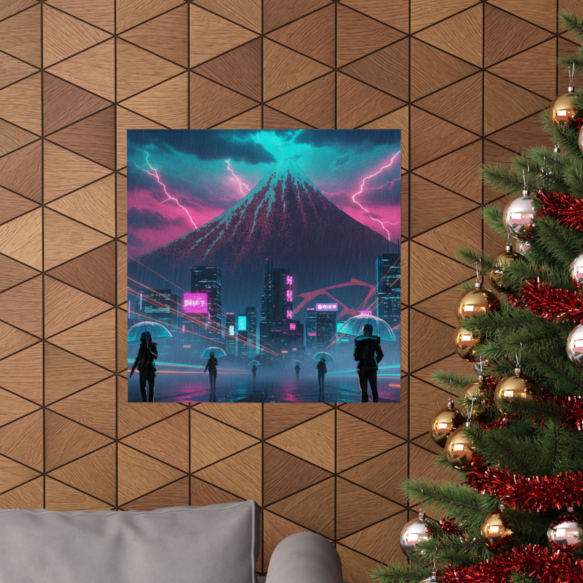 Neon Noir — Storm Below Mount Fuji (Sanka No Haku U), From The Series Thirty-Six Views Of Mo — Matte Poster