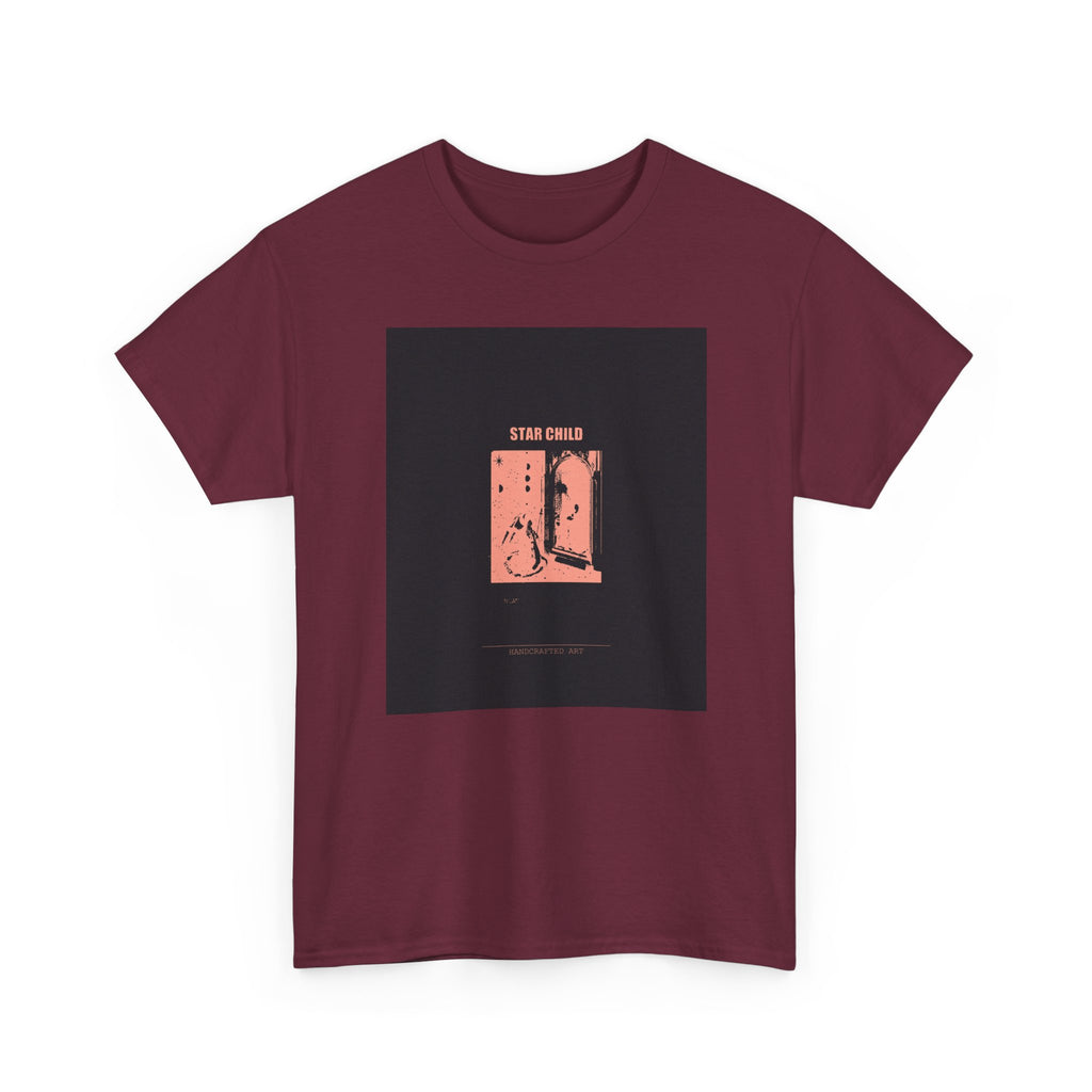 STAR CHILD Coral Duotone Screen Print Graphic Tee