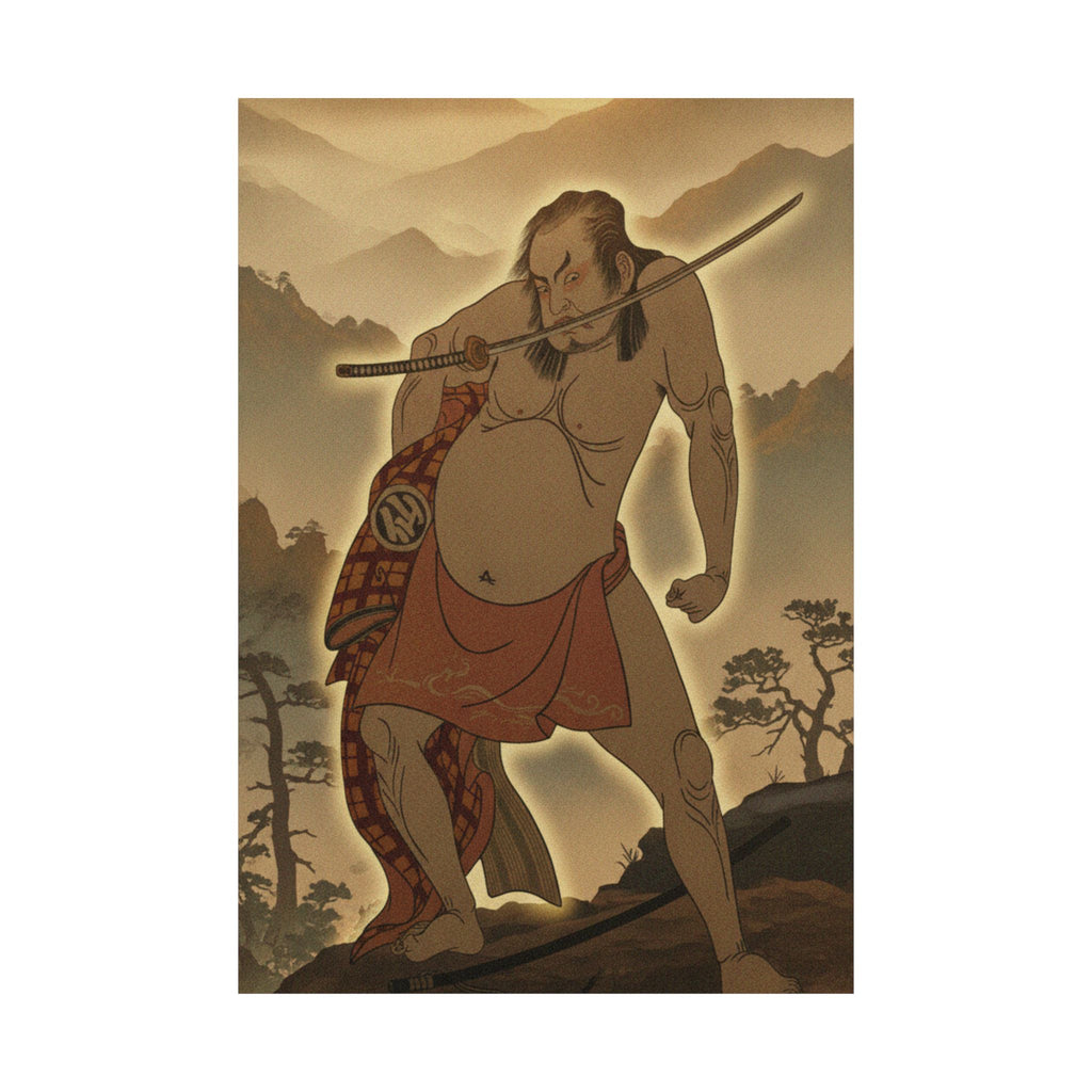 Scenic Nature — The Second Nakamura Sukegoro As A Man Entirely Nude Save For Loin Cloth — Matte Poster