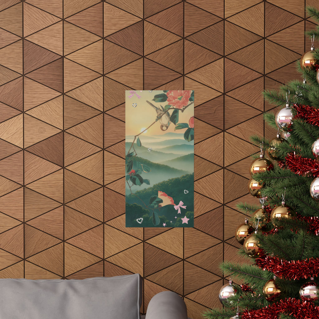 Scenic Nature — Camellia And Bullfinch — Matte Poster