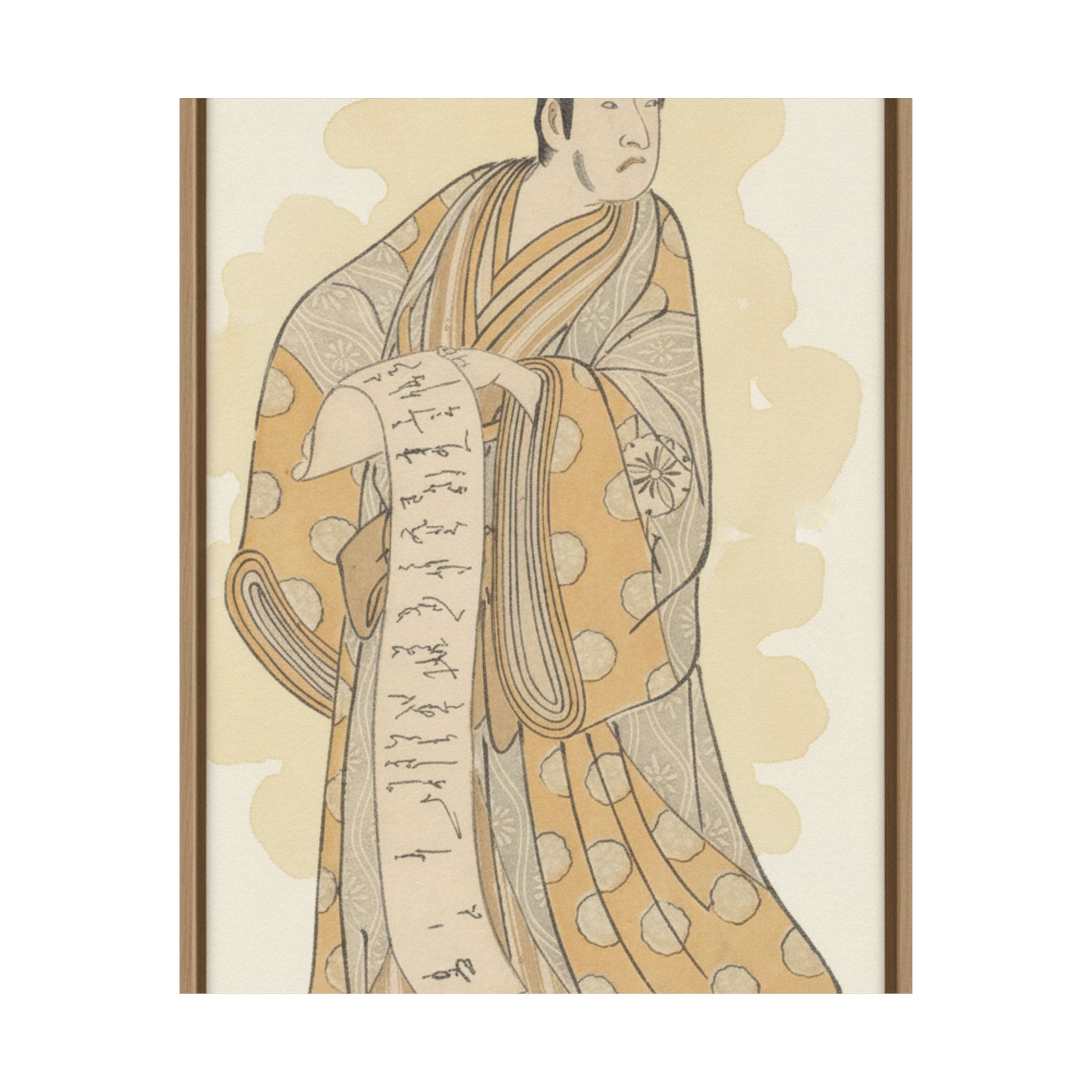 Watercolor — The Actor, Matsumoto Koshiro I 1674–1730 Reading A Letter — Matte Poster