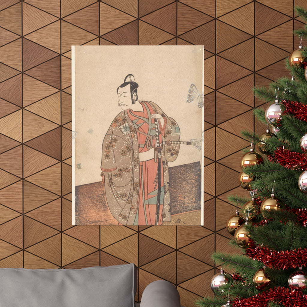 Ecommerce Main — The Actor Ichikawa Danjuro V Standing Inside Of A House And In Front Of An Engaw — Matte Poster
