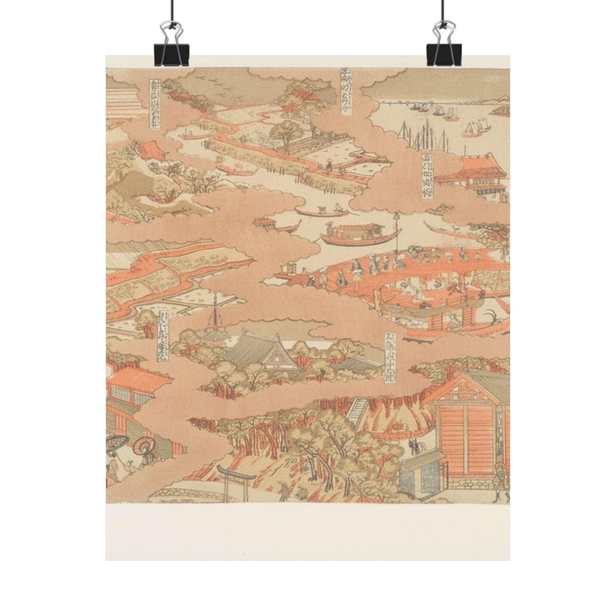 Watercolor — Edo Hakkei No Zu — Matte Poster