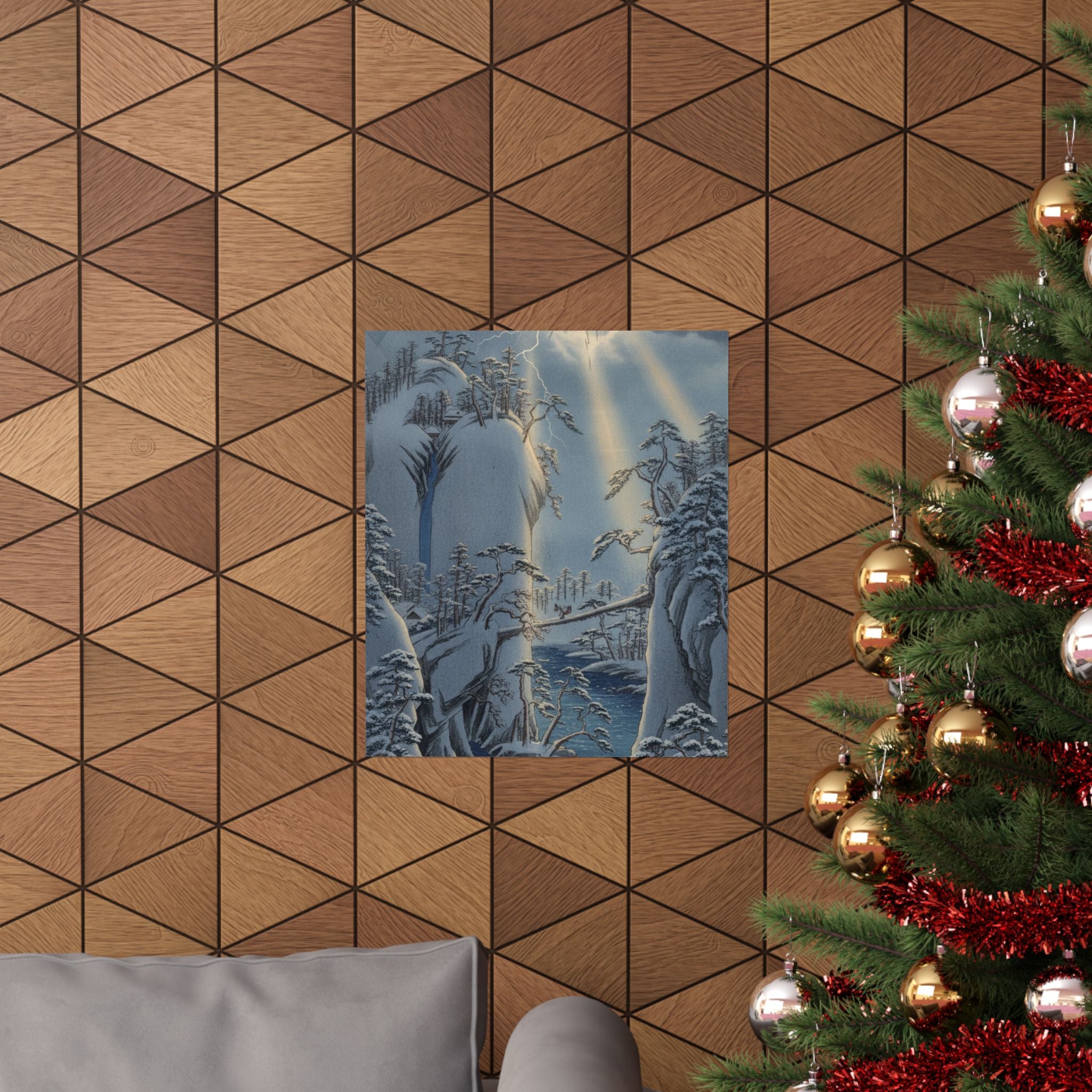 Dramatic Storm — River Gorge In Snow — Matte Poster