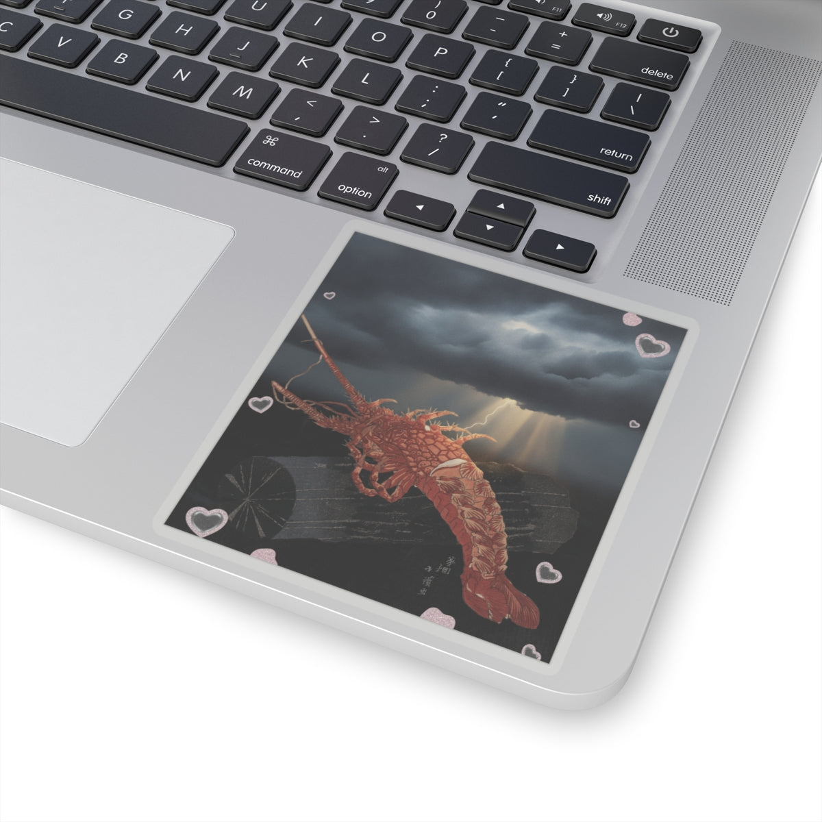 Dramatic Storm — Lobster On A Piece Of Charcoal — Kiss-Cut Sticker