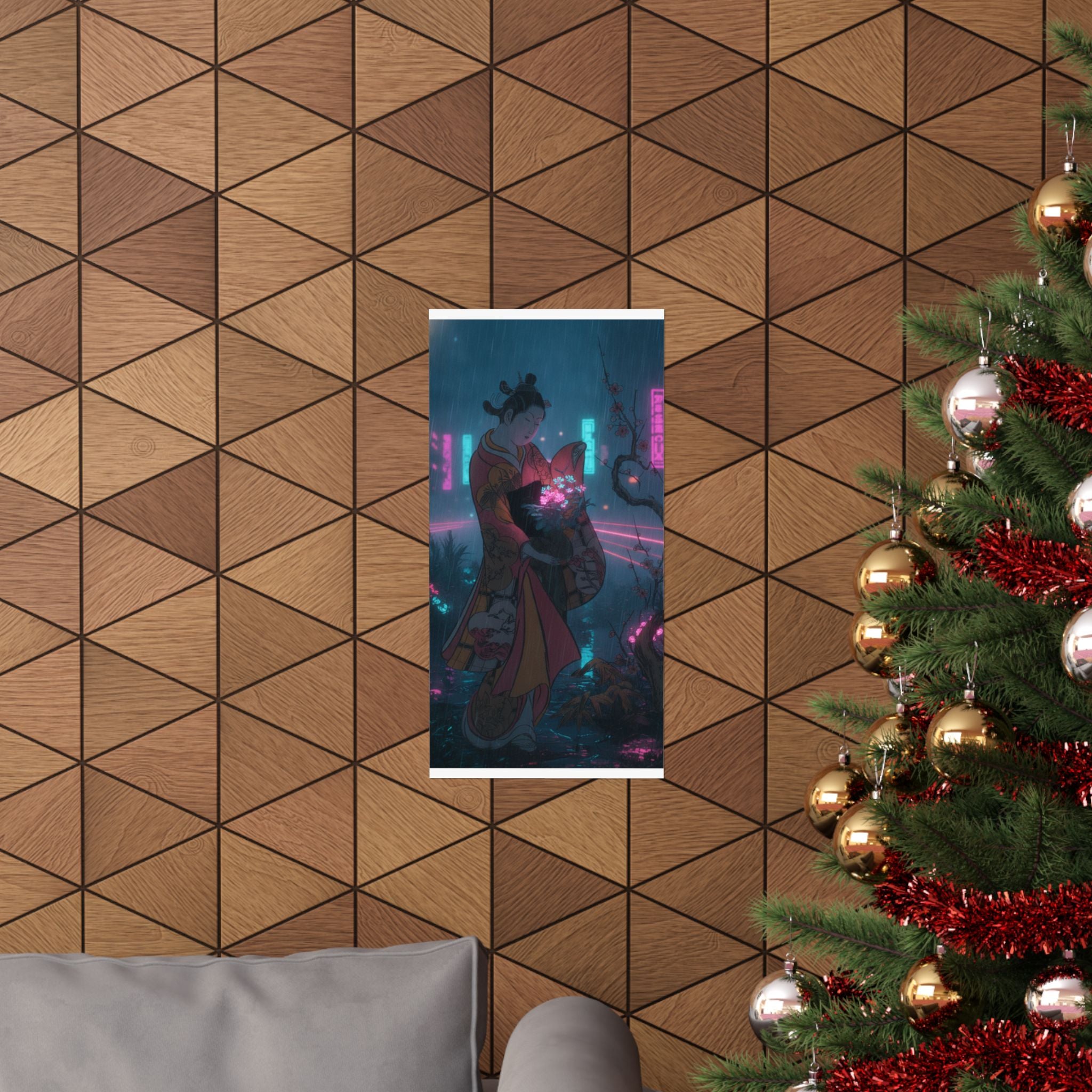 Neon Noir — A Young Lady In A Garden — Matte Poster