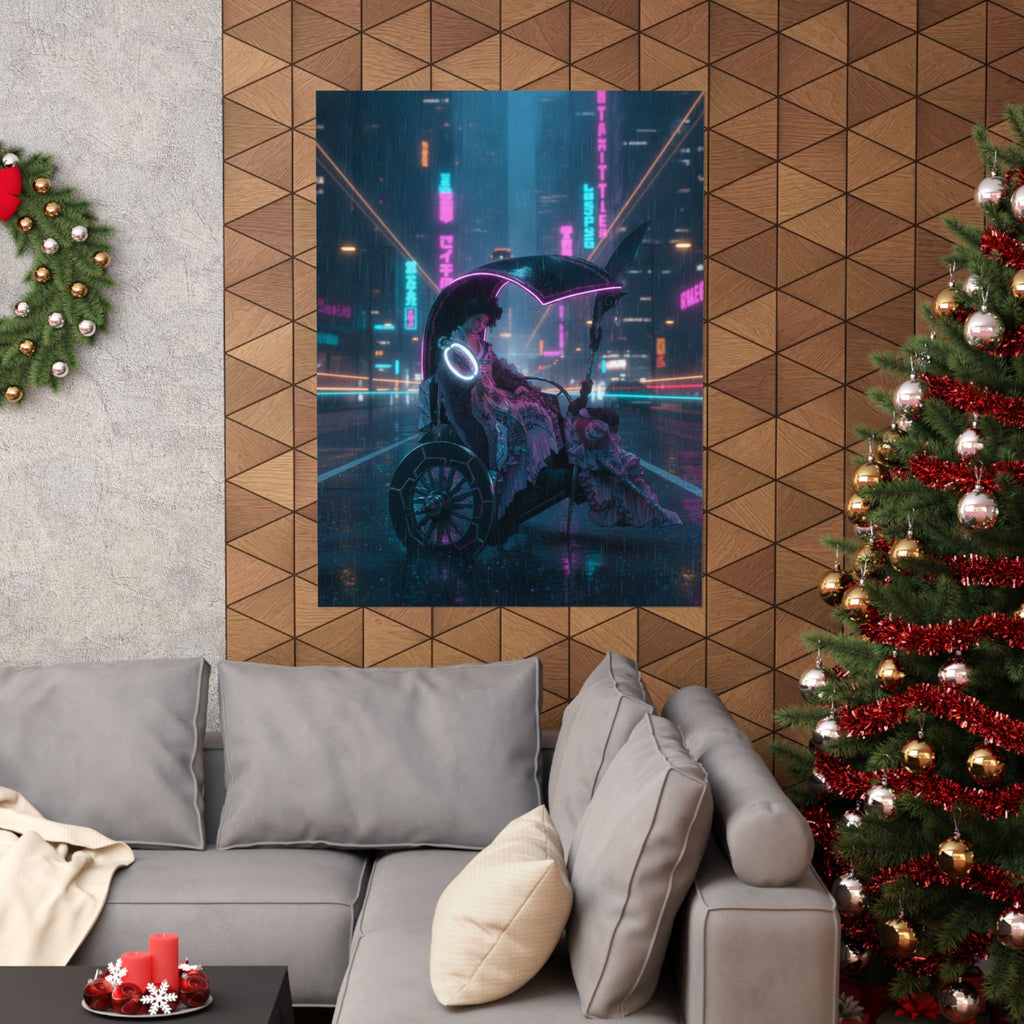 Neon Noir — Lady In A Chariot — Matte Poster