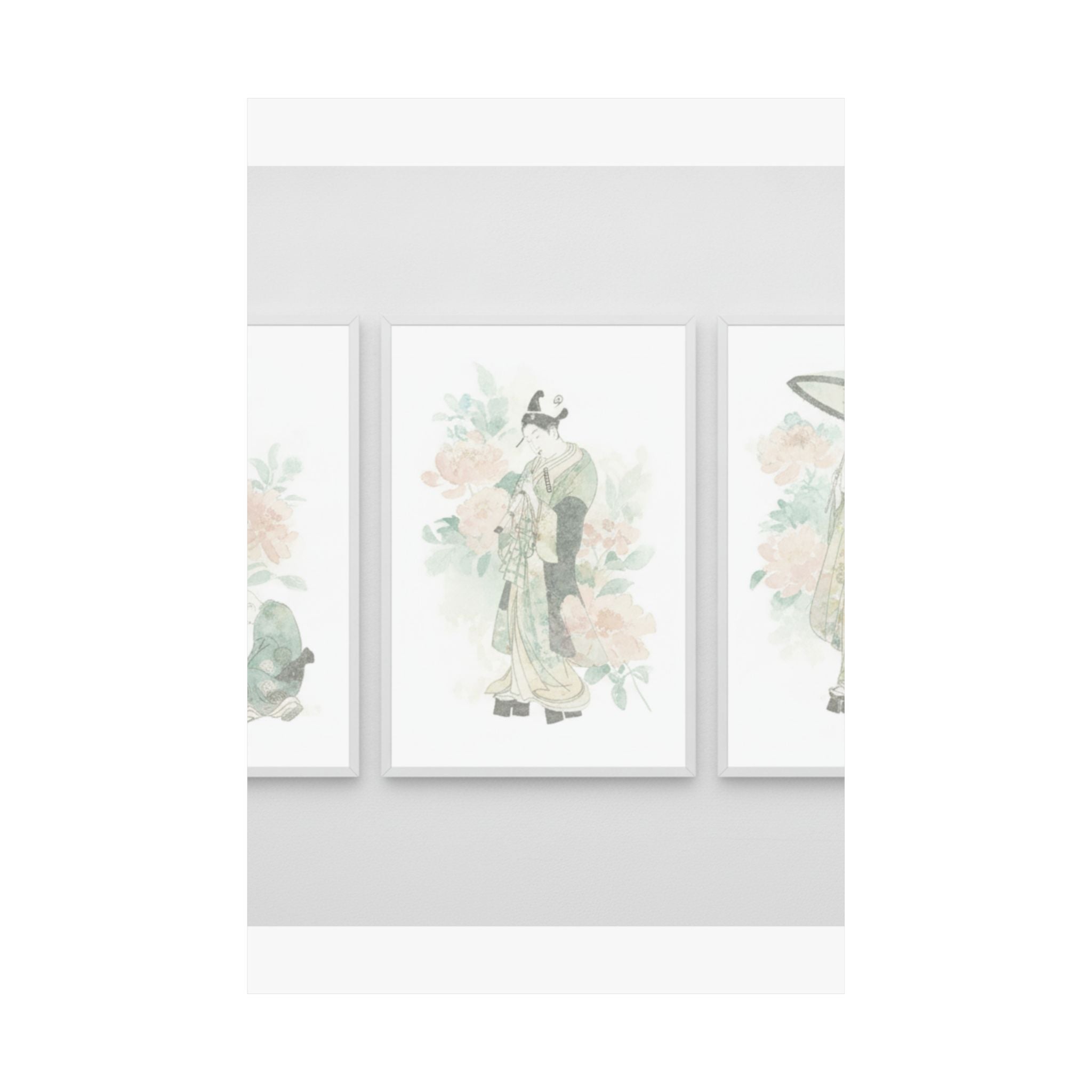 Watercolor — Tripytych Of Young Men — Matte Poster
