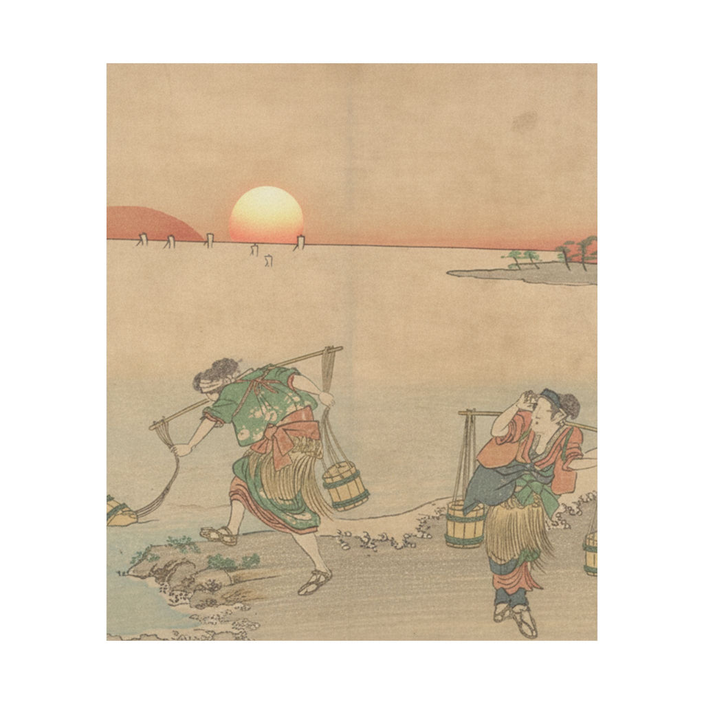 Scenic Nature — Three Water Carriers At The Shore — Matte Poster