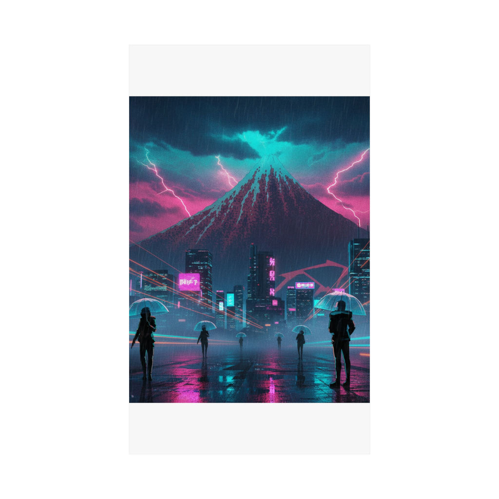 Neon Noir — Storm Below Mount Fuji (Sanka No Haku U), From The Series Thirty-Six Views Of Mo — Matte Poster