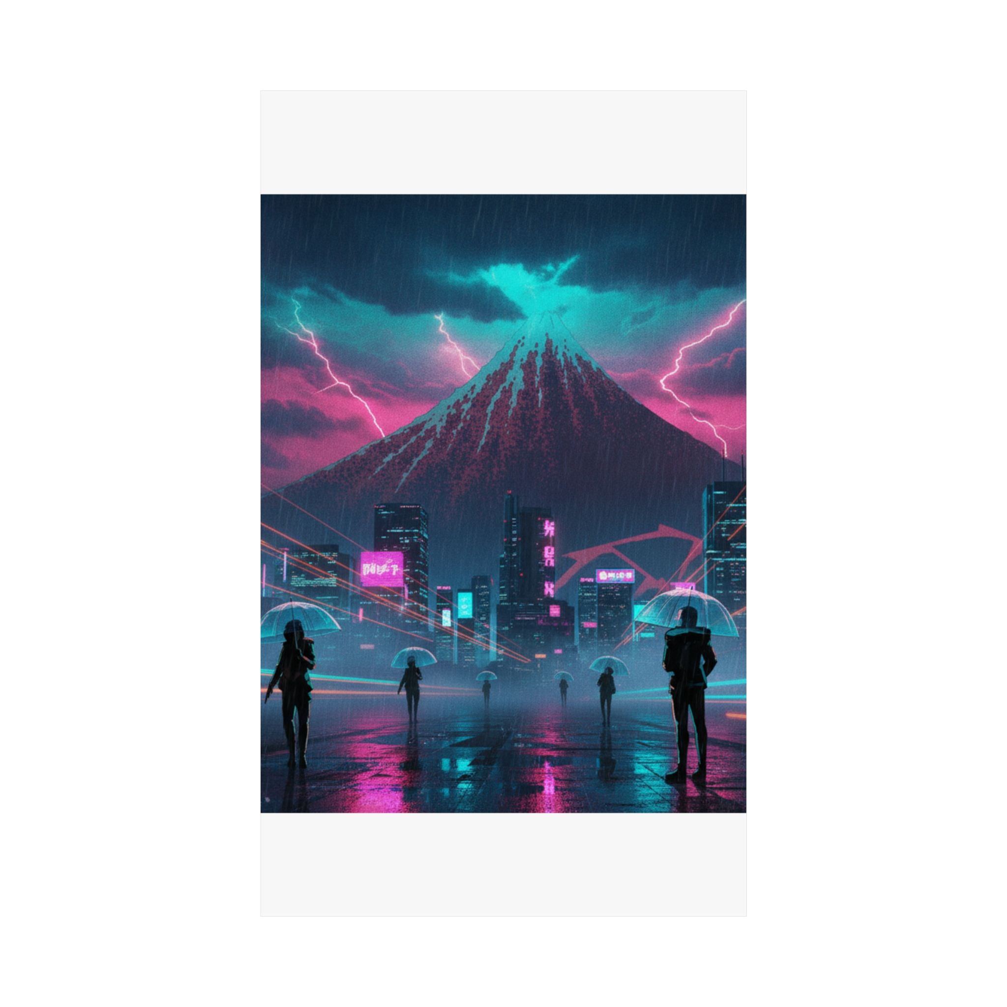 Neon Noir — Storm Below Mount Fuji (Sanka No Haku U), From The Series Thirty-Six Views Of Mo — Matte Poster