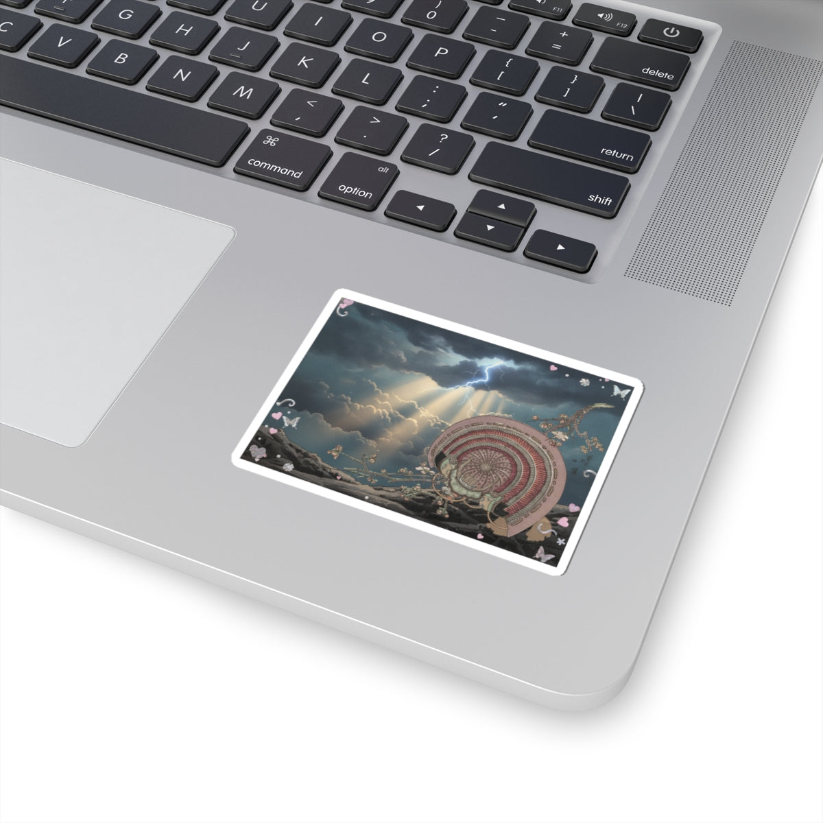 Dramatic Storm — Helmet And Plum Blossoms — Kiss-Cut Sticker