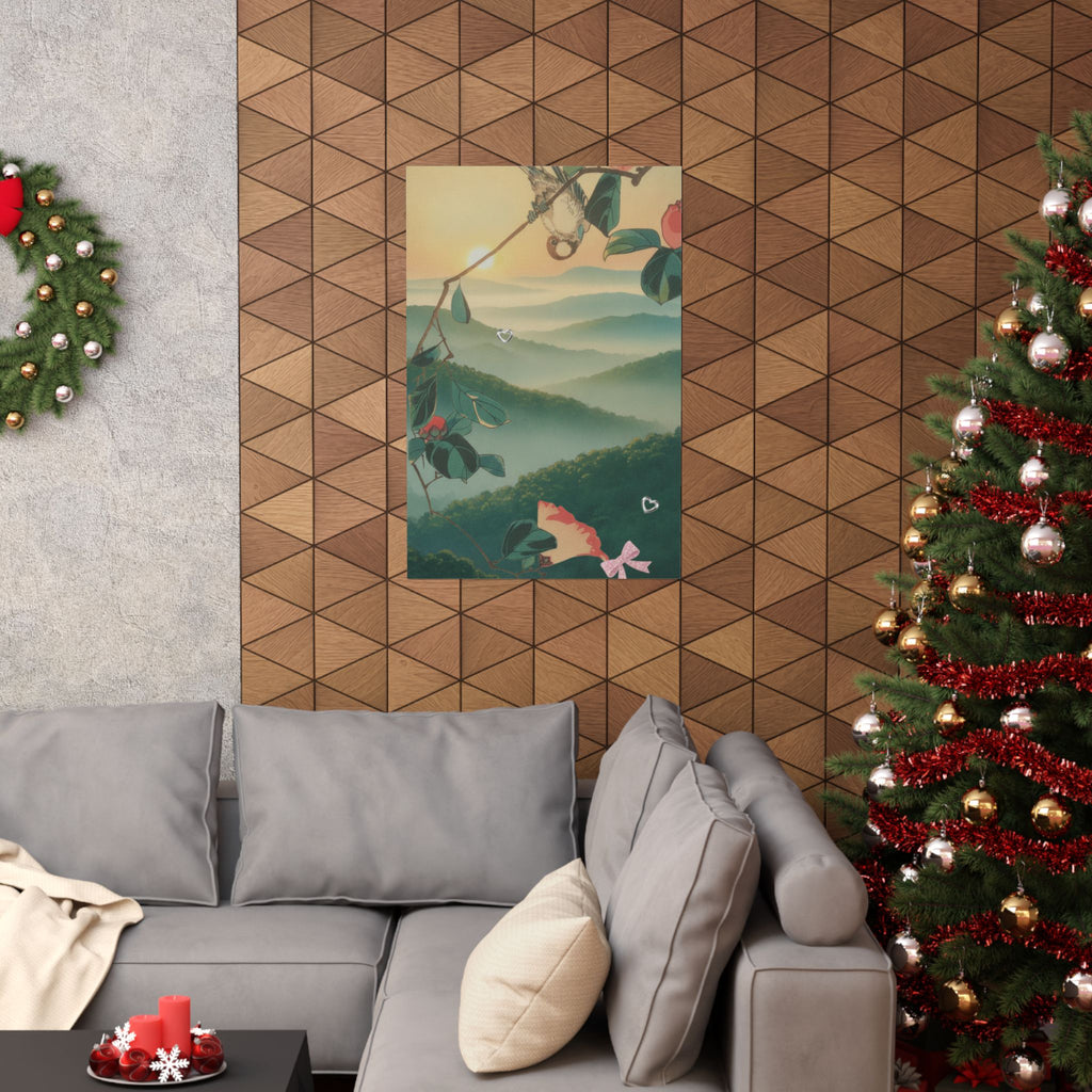 Scenic Nature — Camellia And Bullfinch — Matte Poster