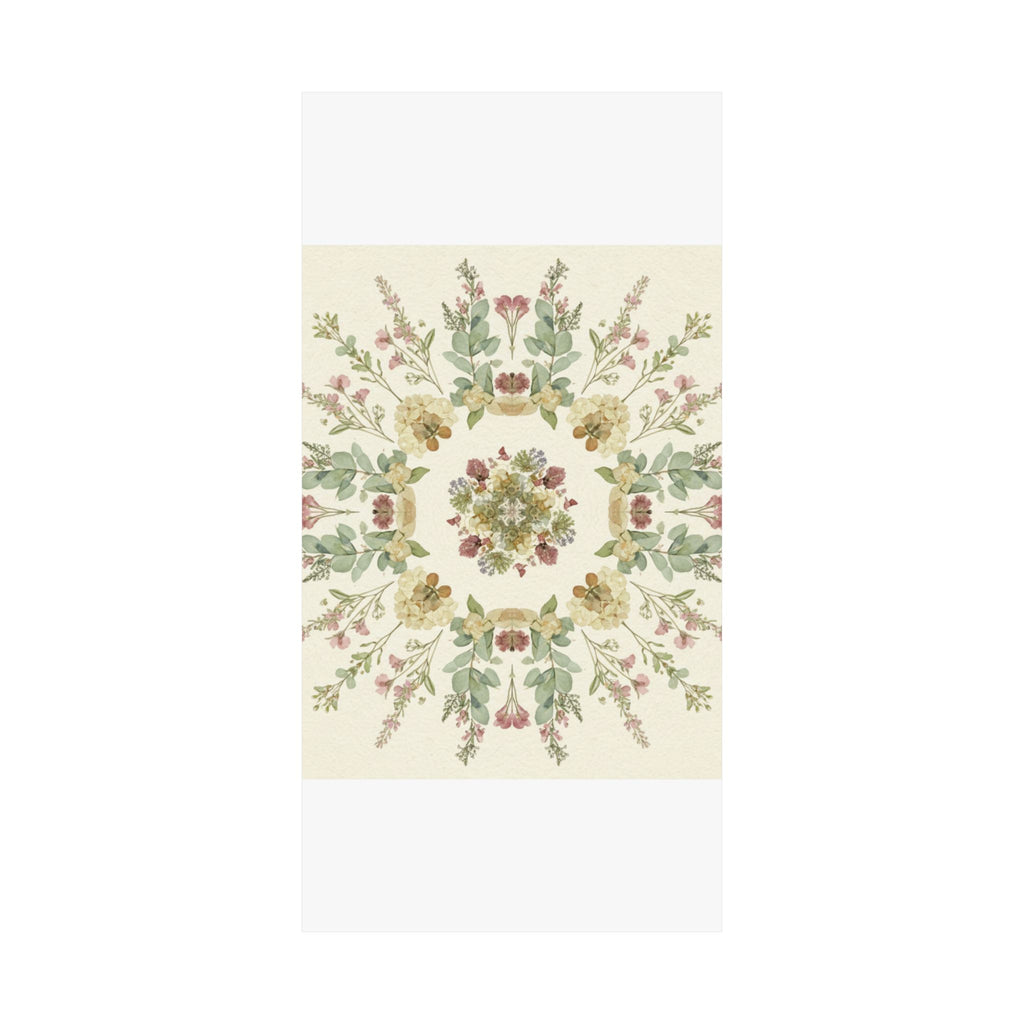 Pressed Wildflower Symmetry Cottagecore Botanical Poster
