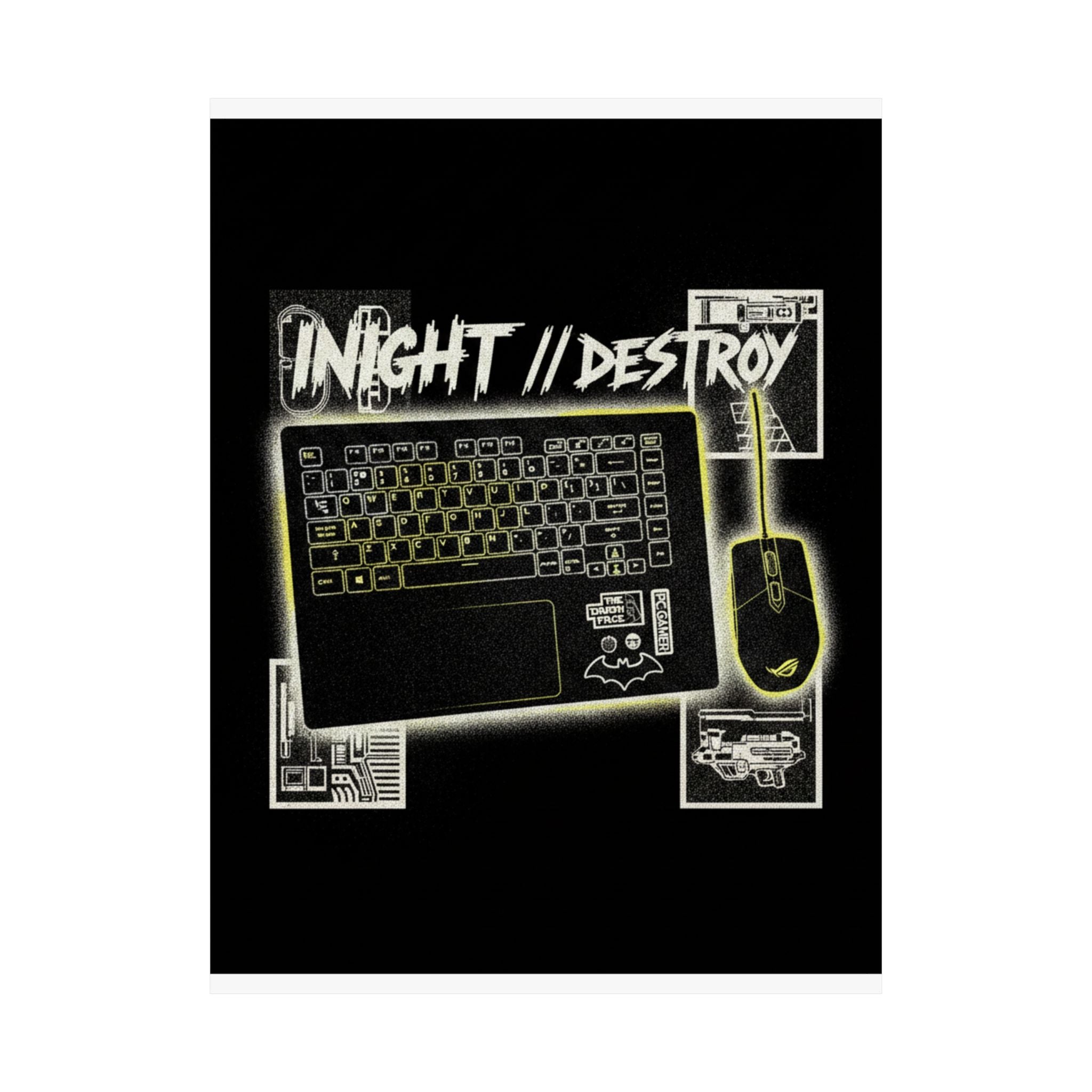 Streetwear Collage — Keyboard — Matte Poster