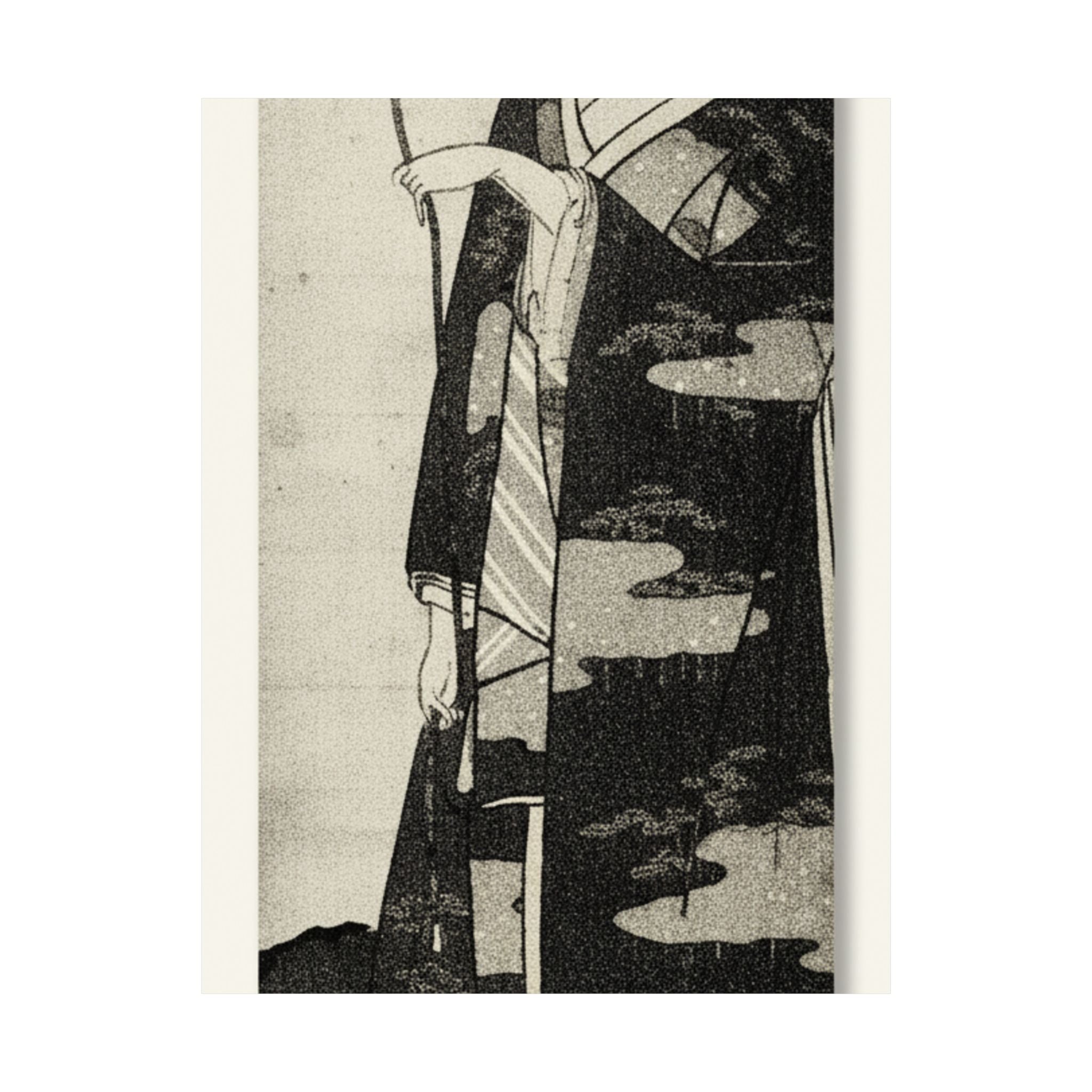 Ecommerce Main — A Woman Playing With A Monkey Which Has Climbed A Tree — Matte Poster