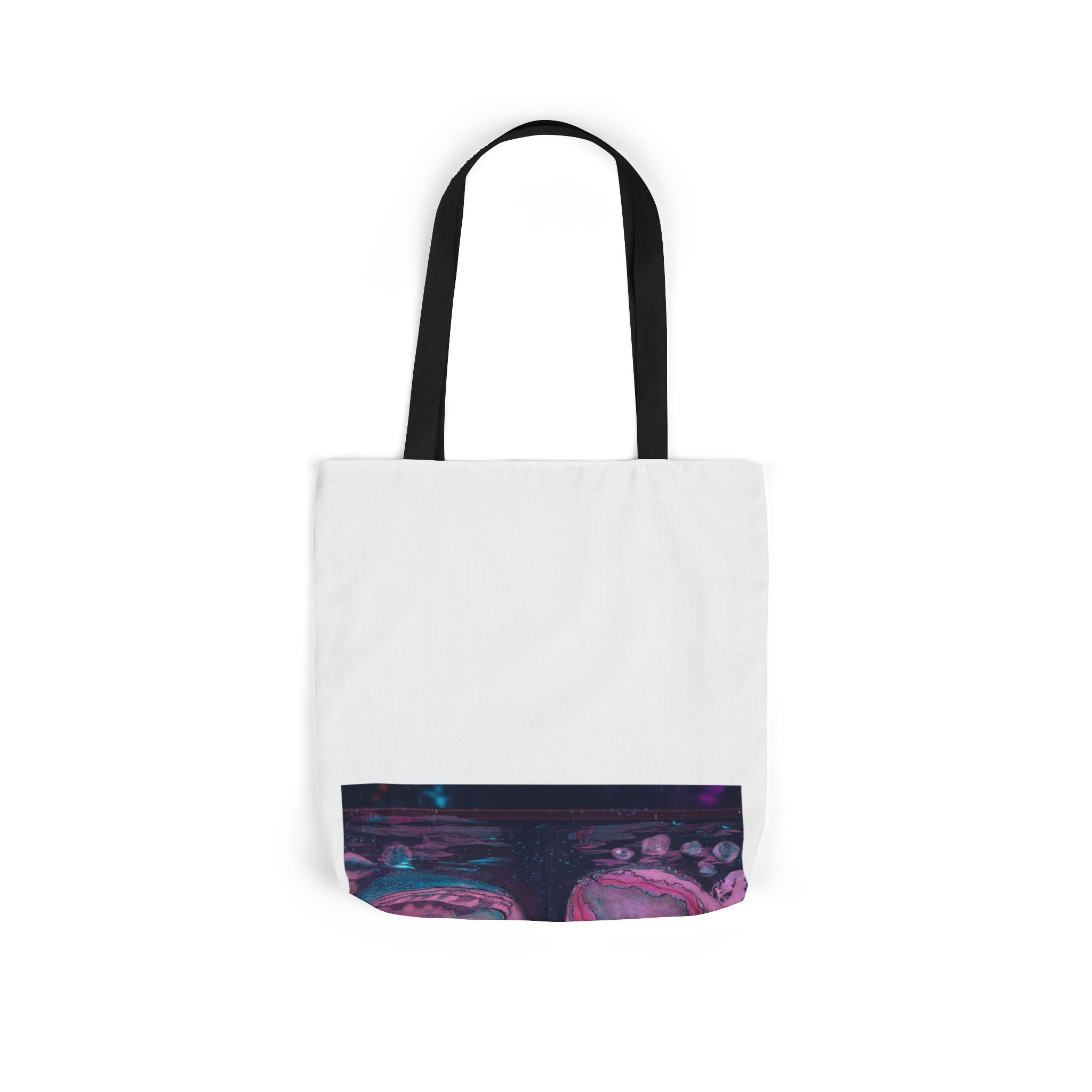 Neon Night Glow Agate Abstract Photo Canvas Tote Bag