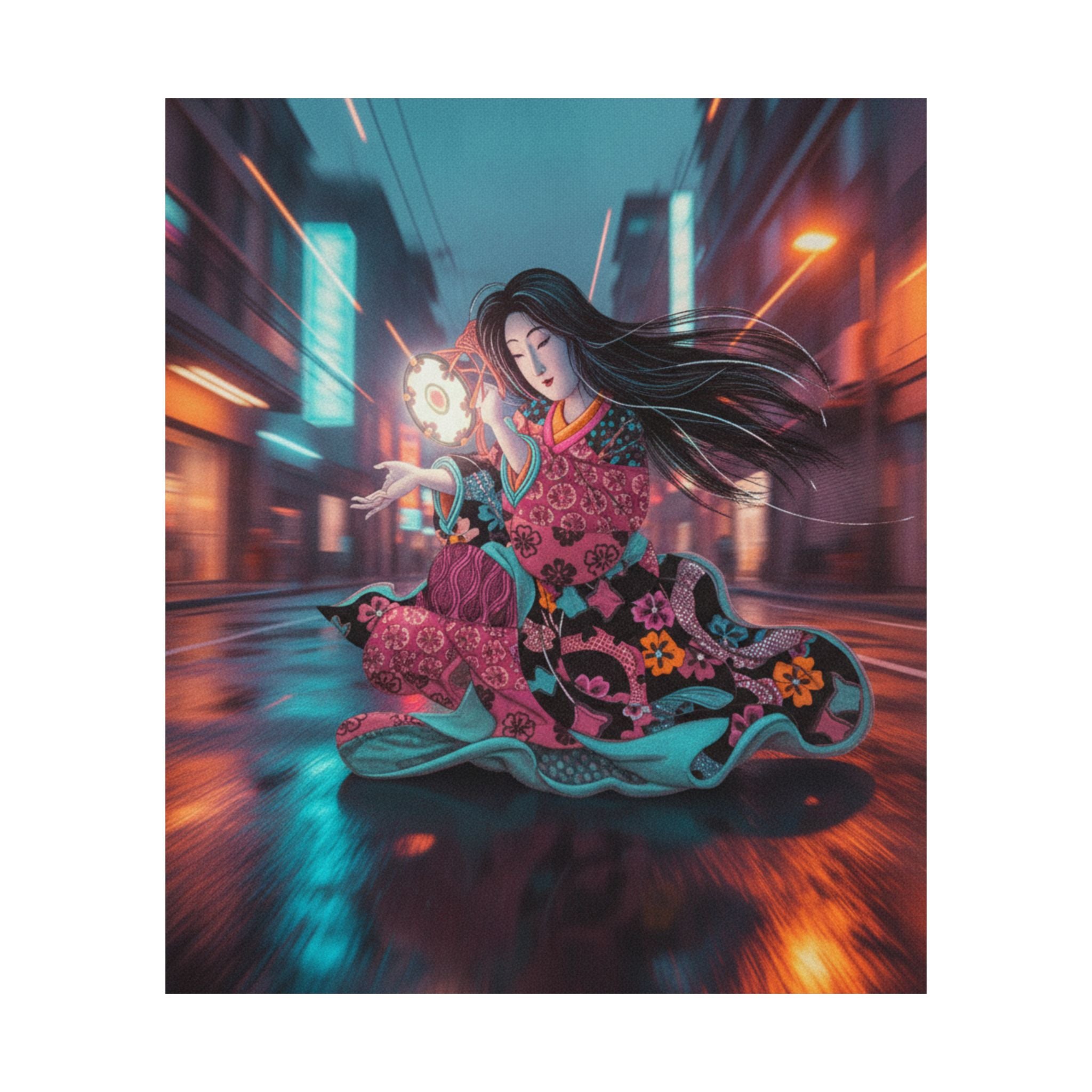 Fast Furious — Woman Playing The Tsuzumi — Matte Poster