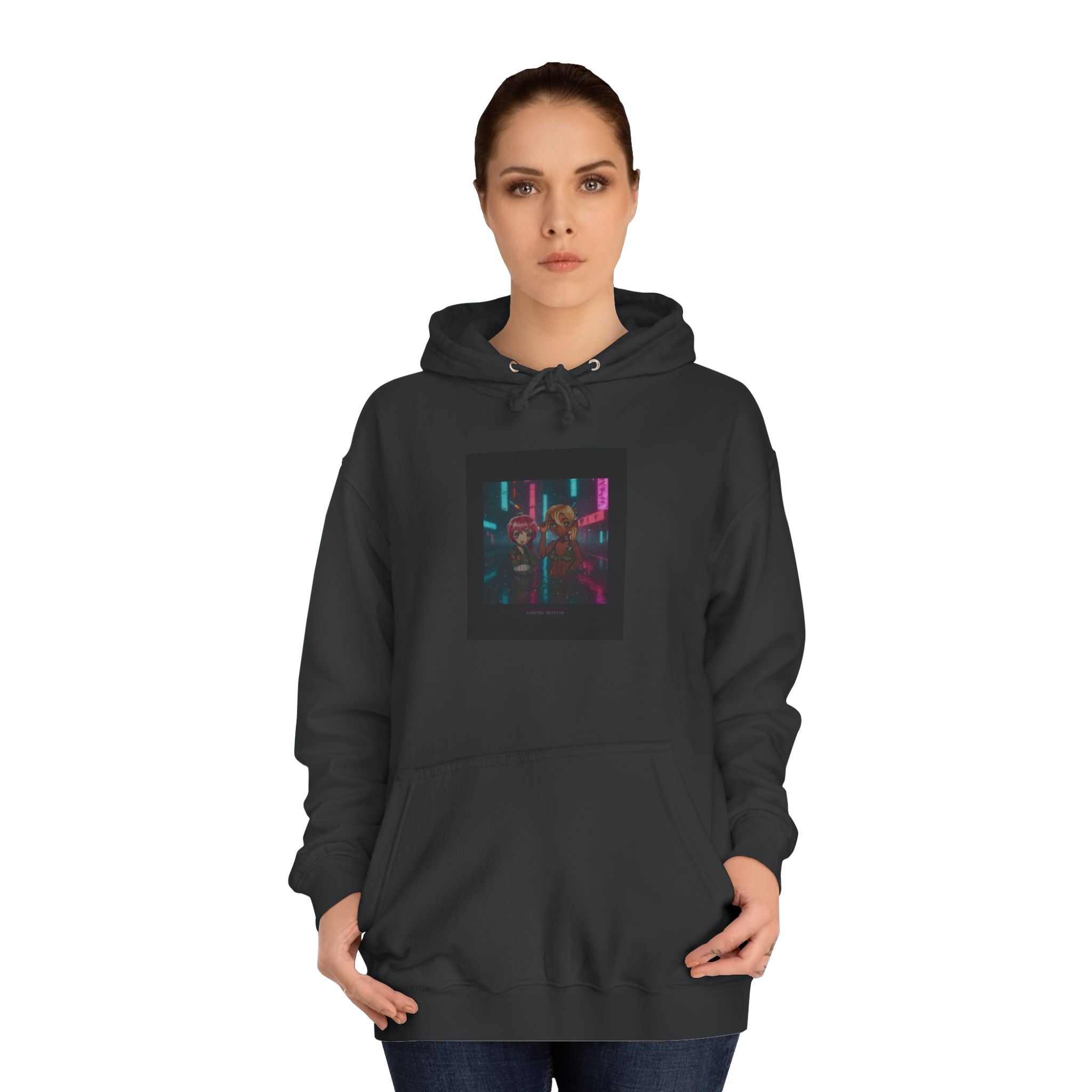 Neon Rain Anime Cyberpunk Street Pullover Hoodie