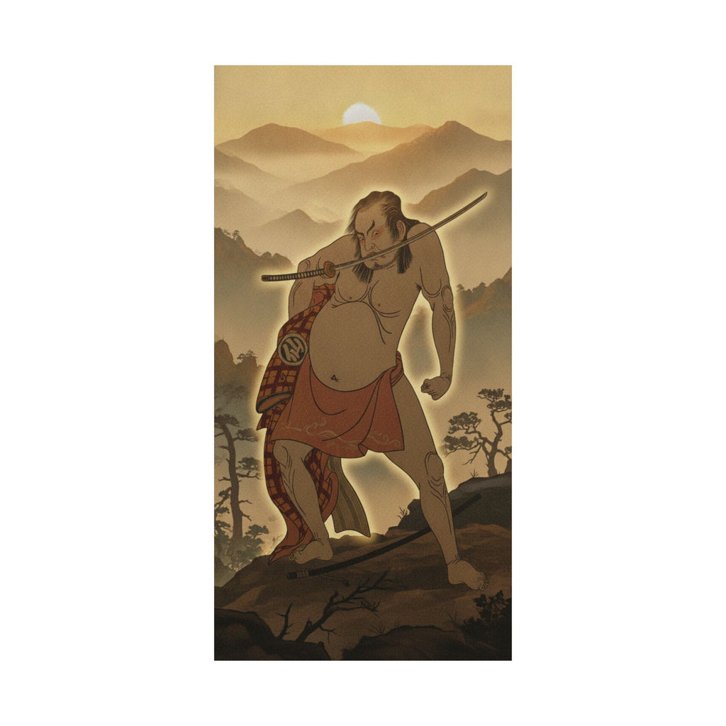 Scenic Nature — The Second Nakamura Sukegoro As A Man Entirely Nude Save For Loin Cloth — Matte Poster