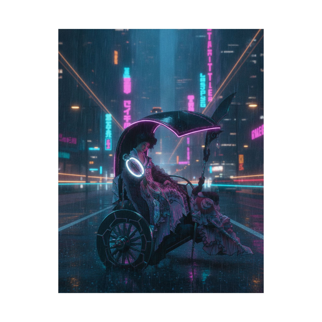 Neon Noir — Lady In A Chariot — Matte Poster