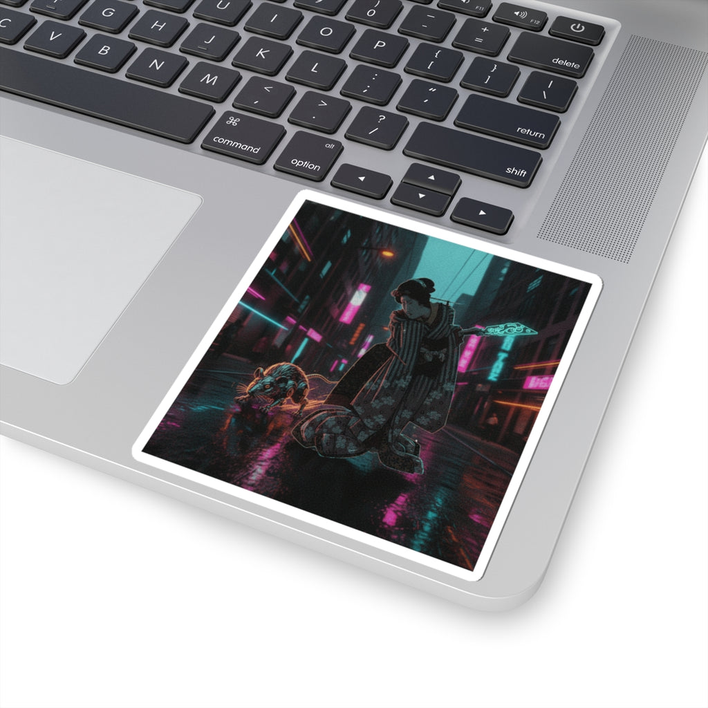 Fast Furious — New Year Greeting Card For "Rat" Year — Kiss-Cut Sticker