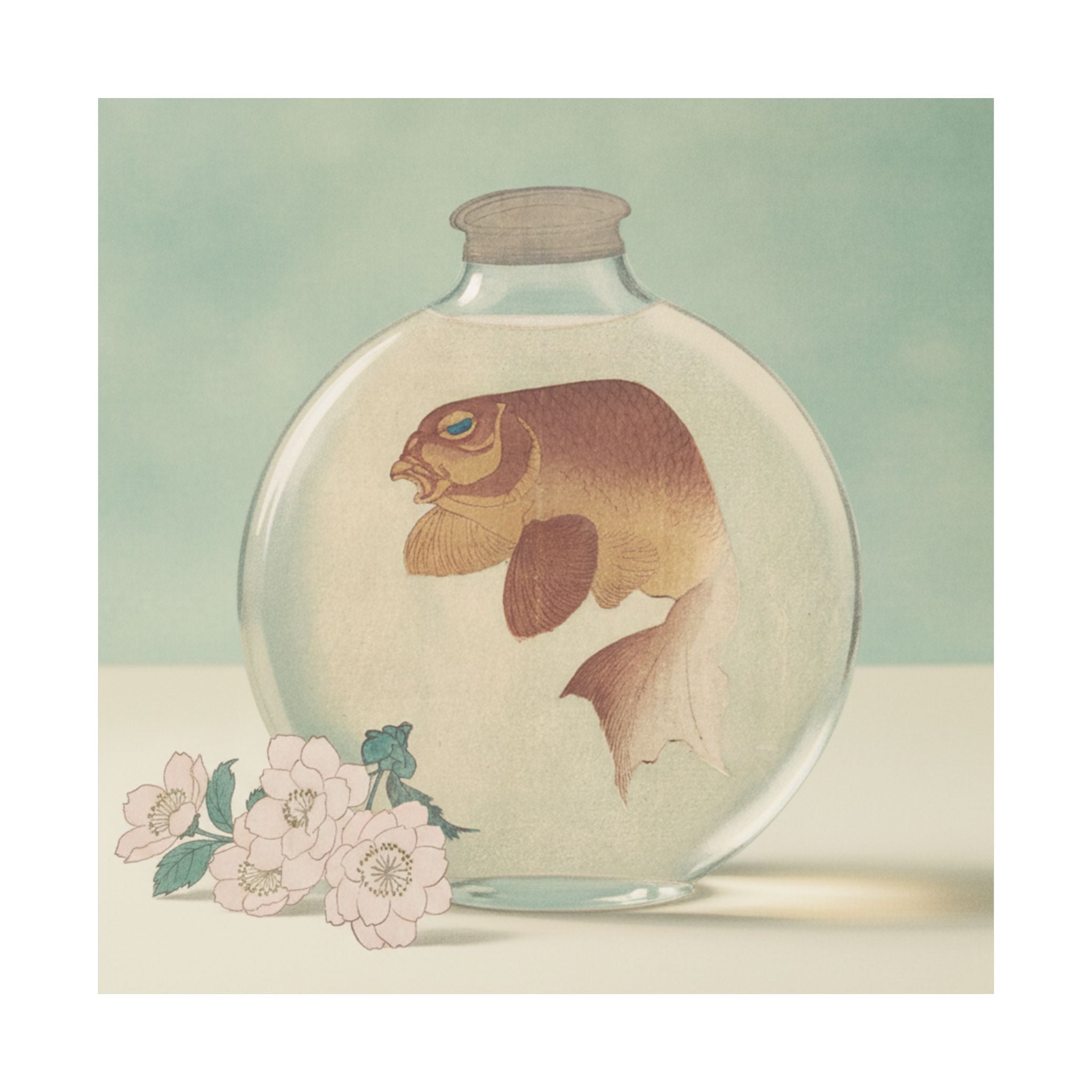 Product Marketing — Gold-Fish In A Glass Bottle — Matte Poster