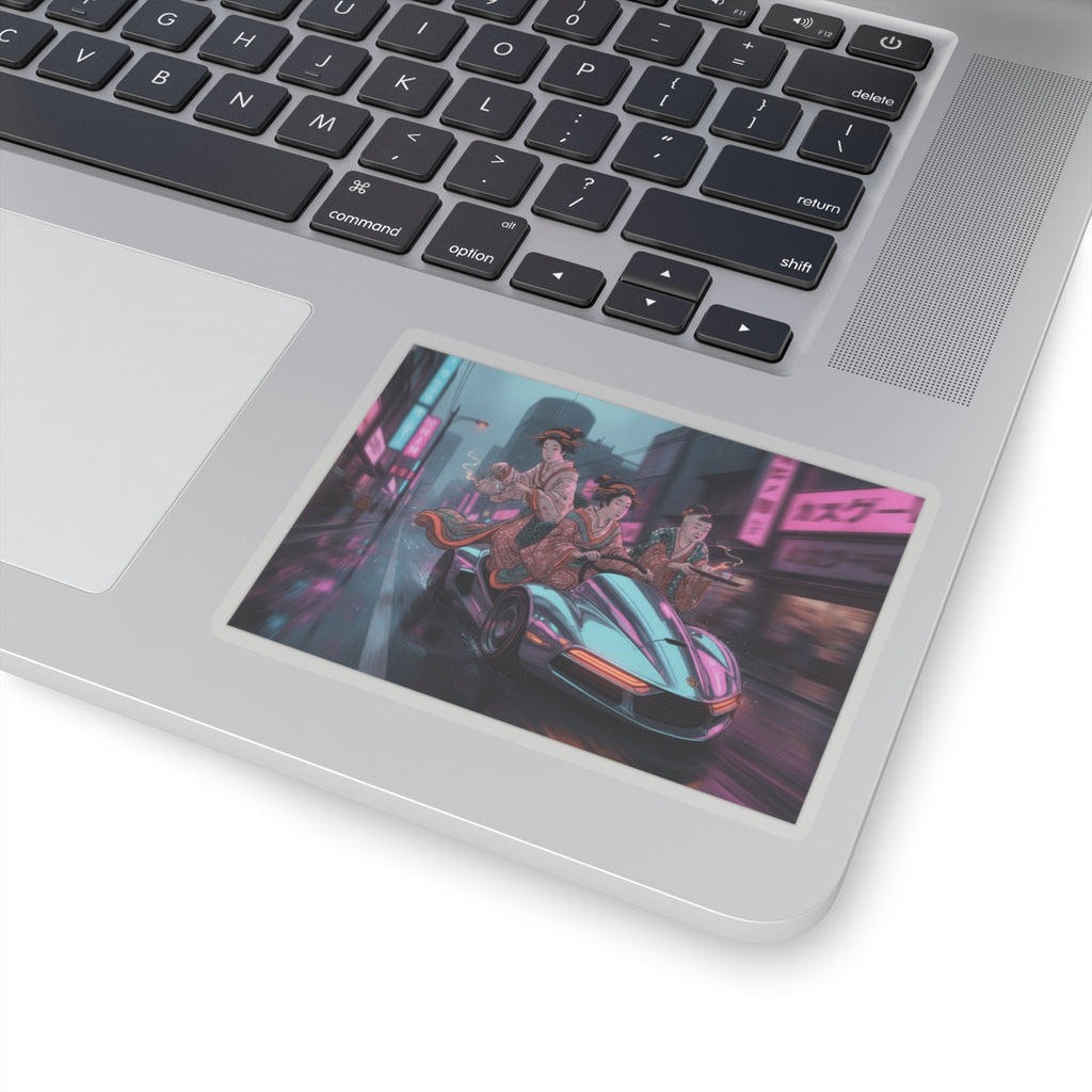 Fast Furious — Two Young Ladies Having Tea Attended By Elderly Servant — Kiss-Cut Sticker