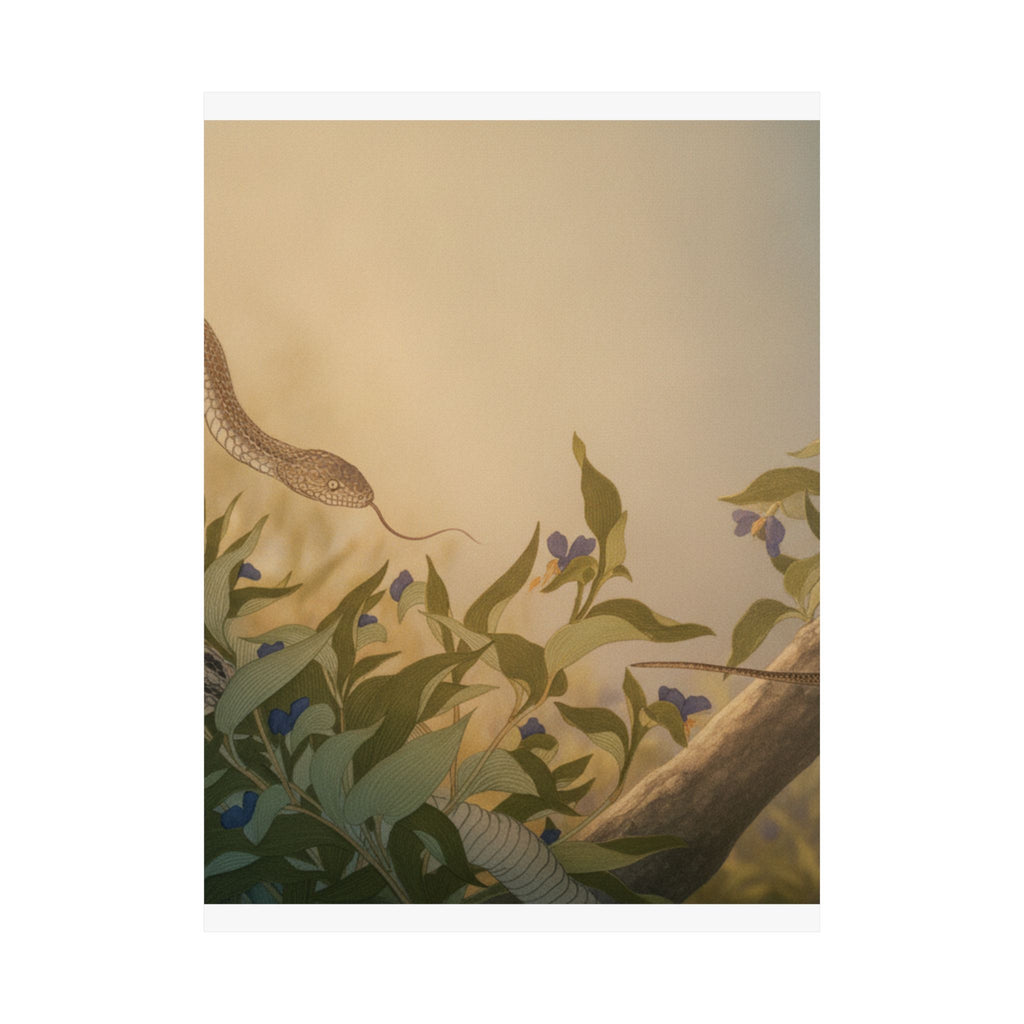 Scenic Nature — Rat Snake (Hebi); Lizard Or Skink (Tokage), From The Picture Book Of Crawling Cr — Matte Poster