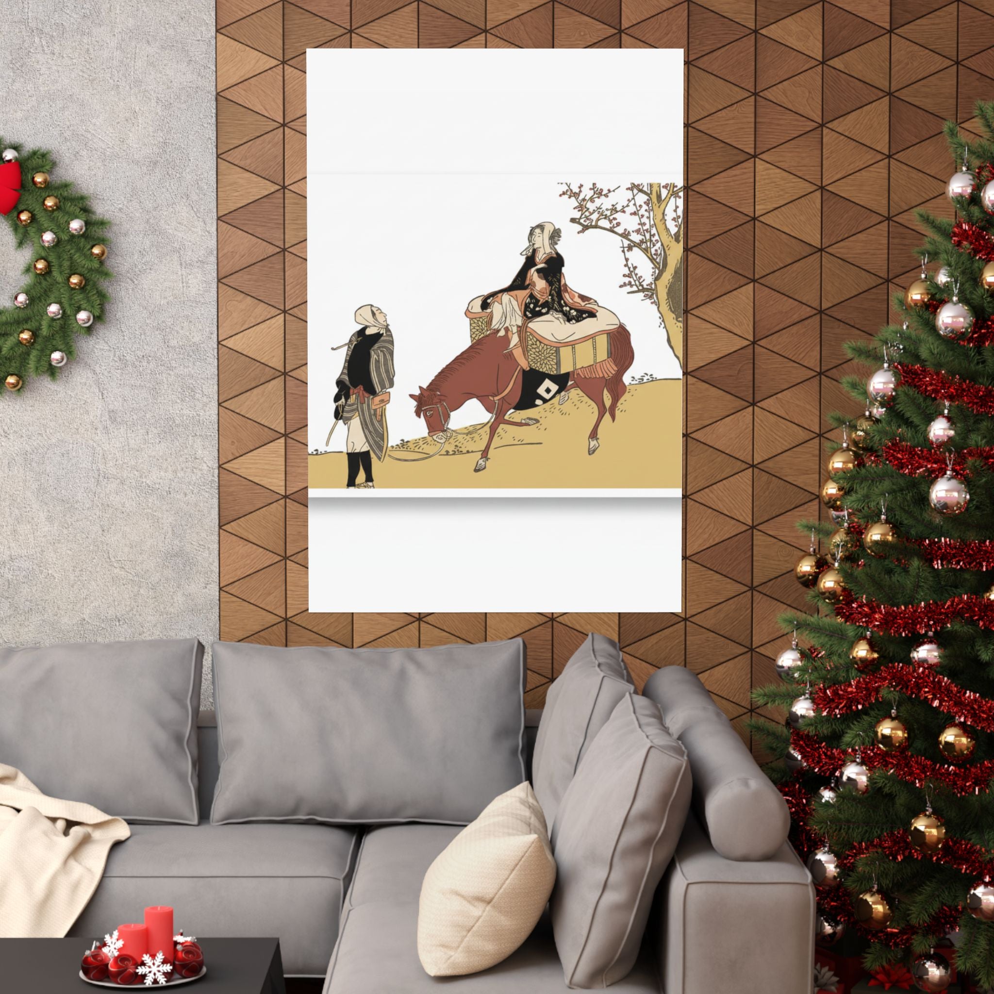 Ecommerce Main — Version Of Legend Of Michizane: Woman Riding Ox Which A Man Is Leading — Matte Poster