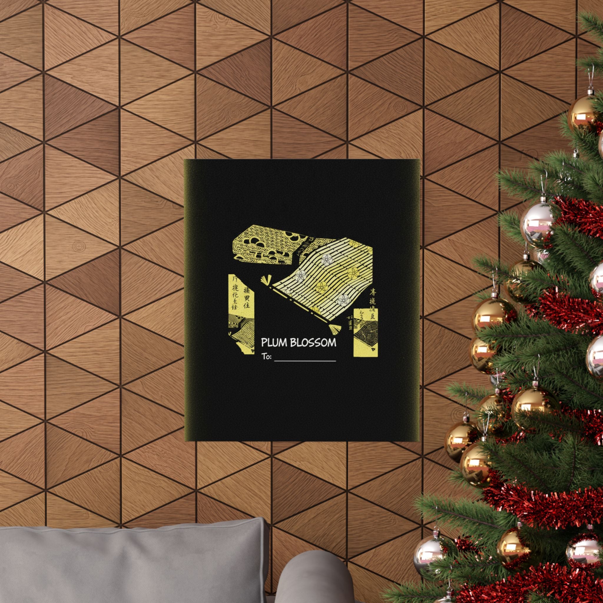 Streetwear Collage — Pattern Of Plum Blossom — Matte Poster