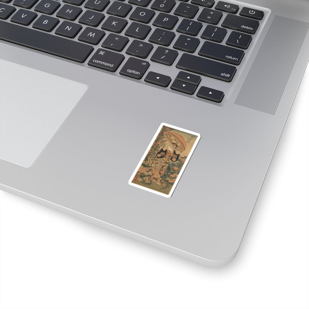 Glitch Culture — The Actor Ichimura Uzaemon Viii 1699–1762 As A Woman With Parasol — Kiss-Cut Sticker