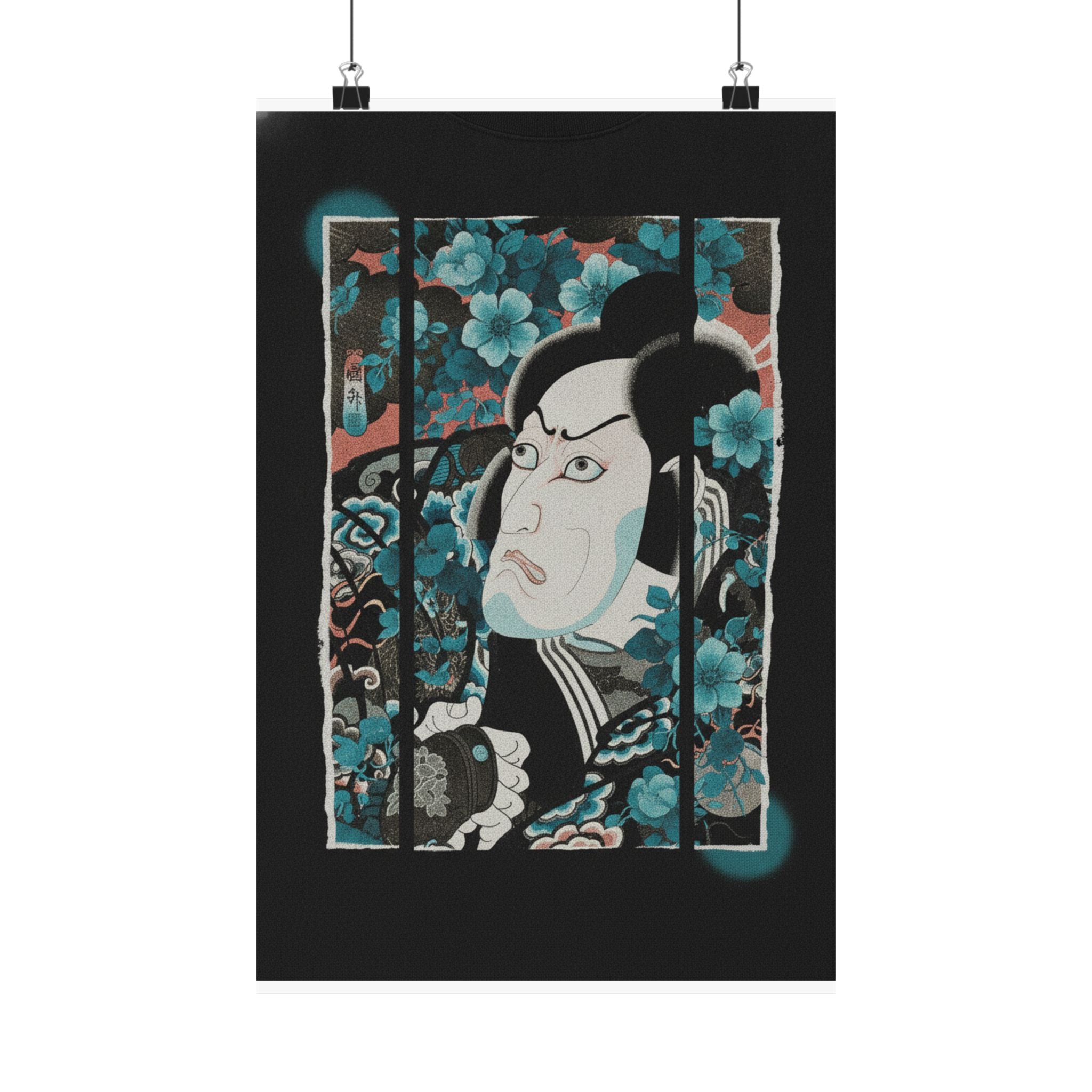 Streetwear Collage — Kabuki Actor Ichikawa Ebizō V As Kumagai Jirō Naozane — Matte Poster