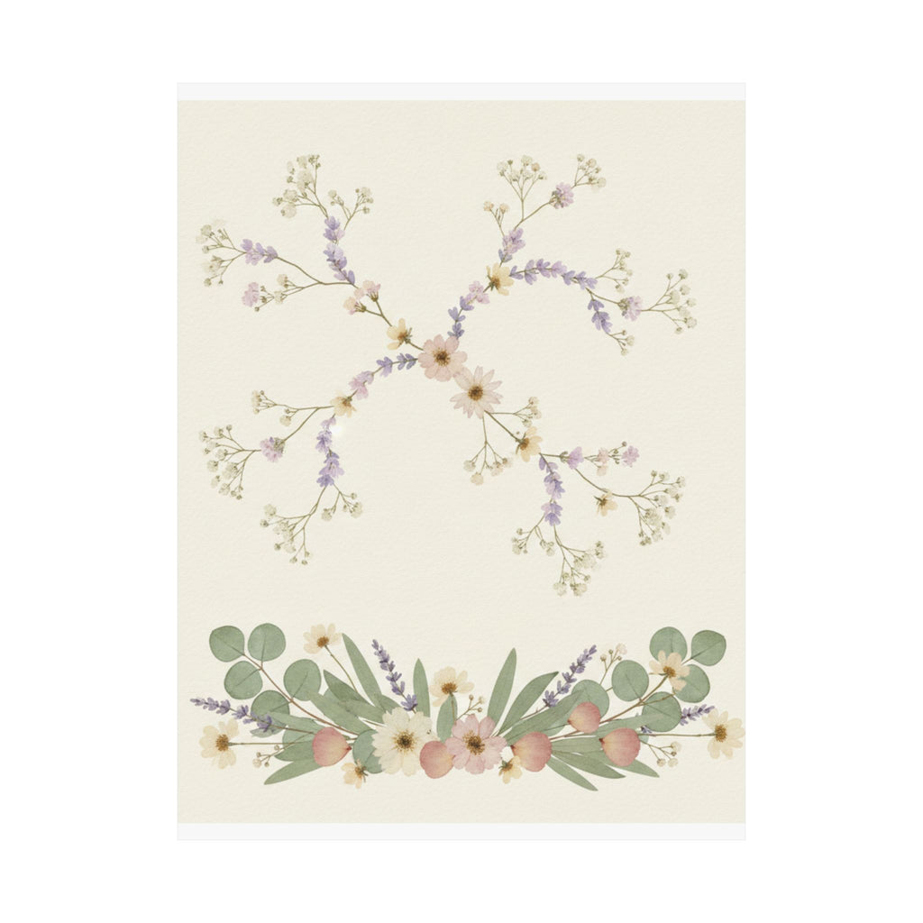 Pressed Lavender & Eucalyptus Garland Matte Poster