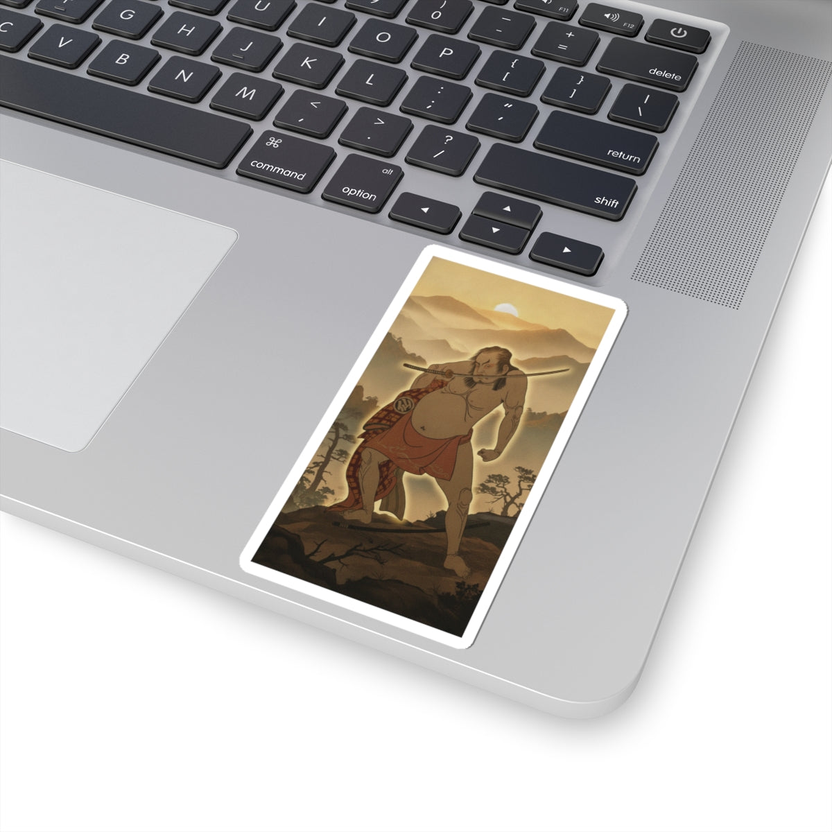 Scenic Nature — The Second Nakamura Sukegoro As A Man Entirely Nude Save For Loin Cloth — Kiss-Cut Sticker