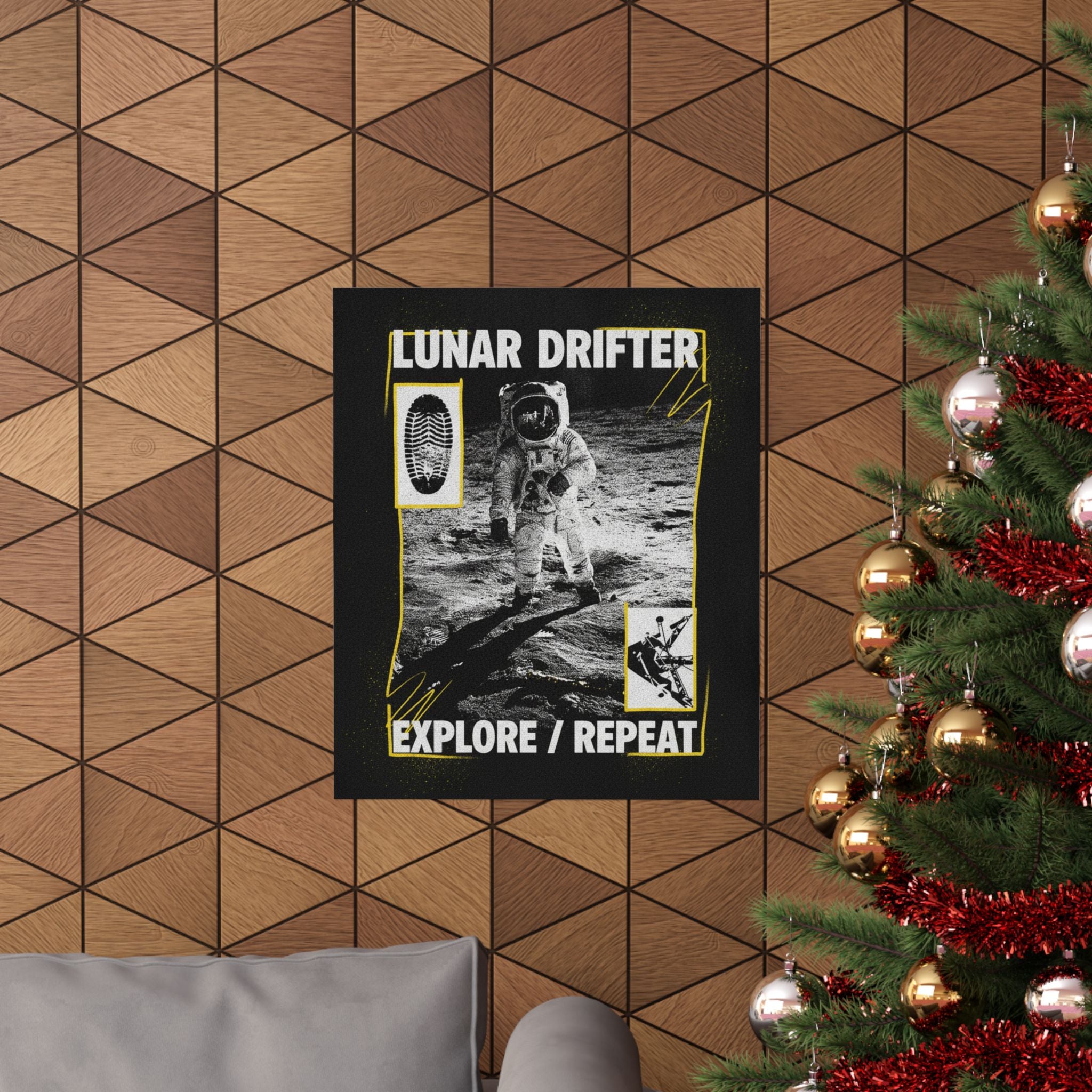 Lunar Drifter Explore / Repeat Astronaut Streetwear Poster