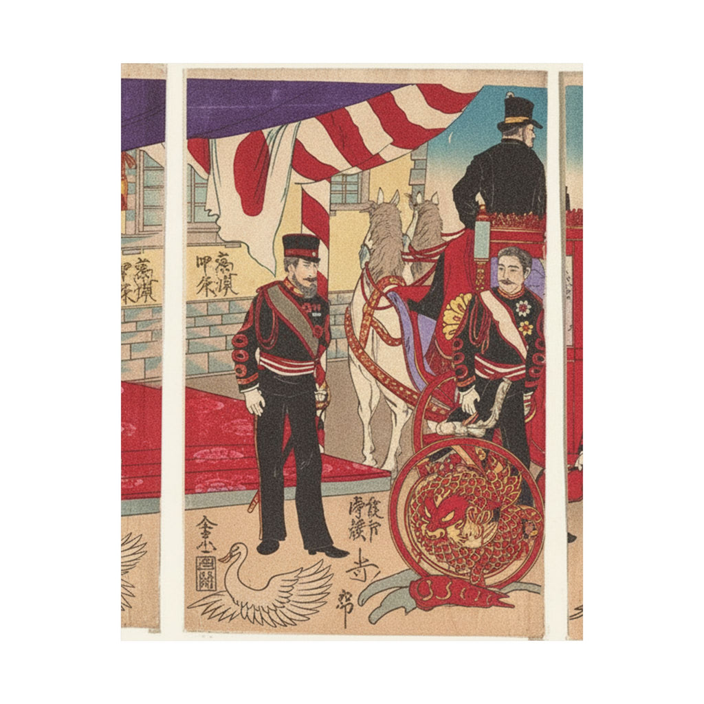 Japanese Street — Arrival Of The Emperor At Tokyo After The Victory (Russo-Japanese War) — Matte Poster